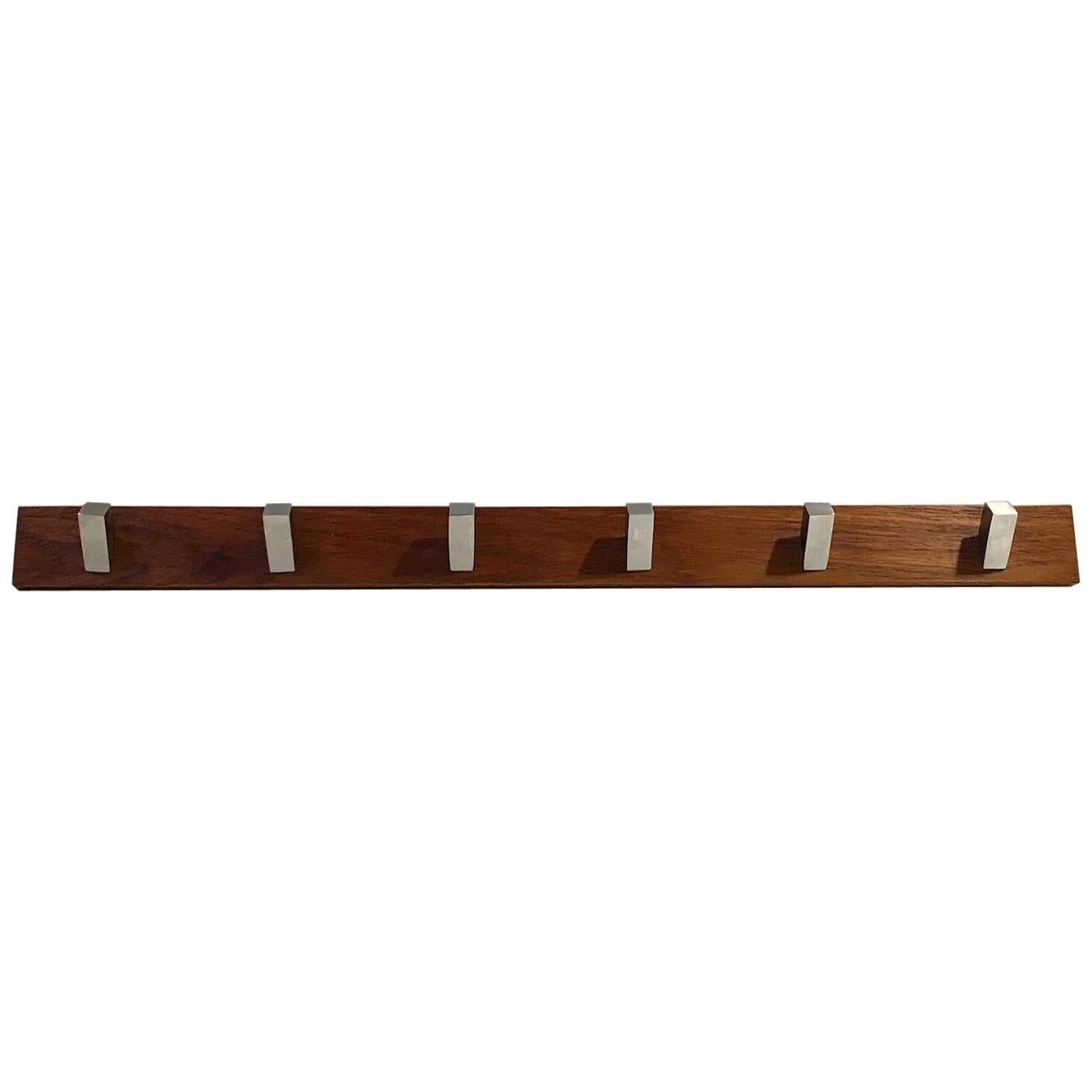Vintage Scandinavian Minimalist Teak Coat Rack at 1stDibs