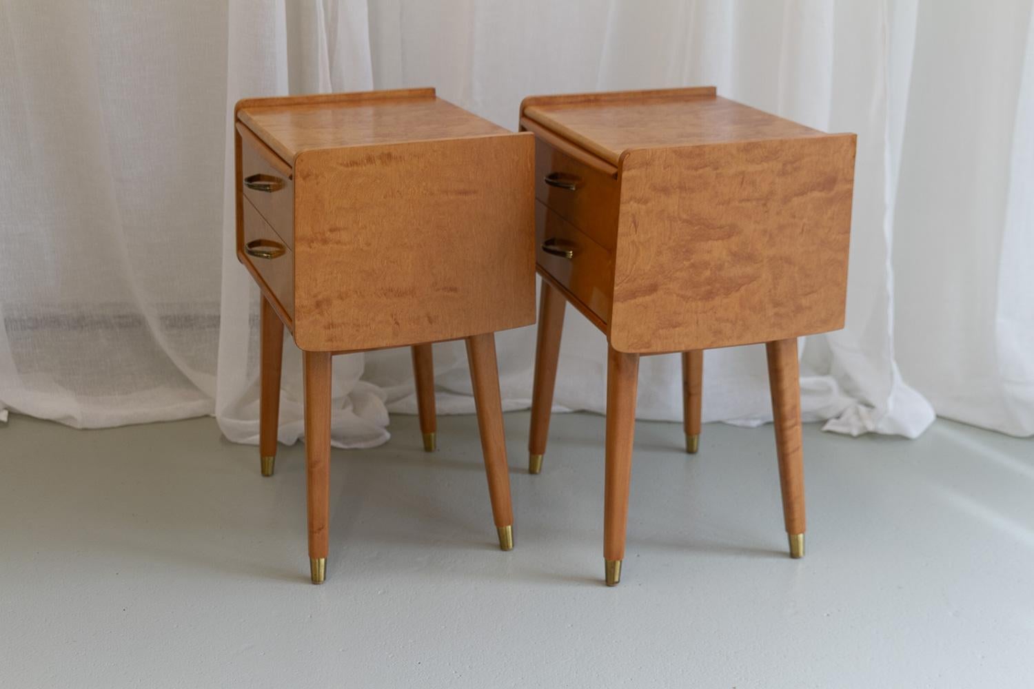 Vintage Scandinavian Modern Bedside Tables by Talgø Møbler, 1950s. Set of 2. 4
