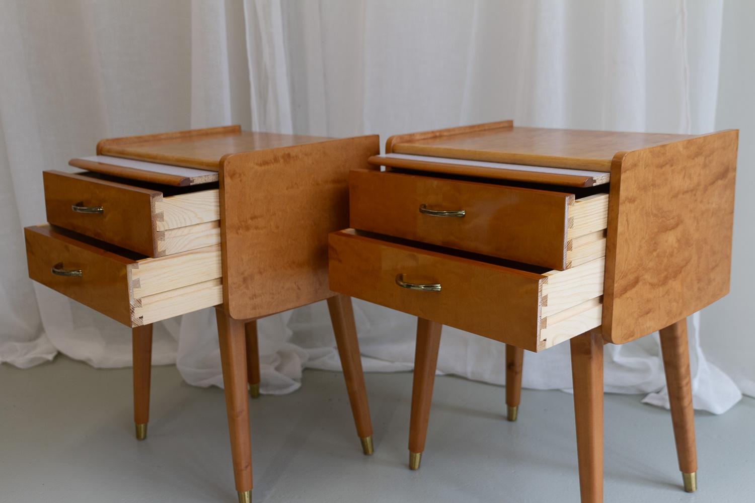 Vintage Scandinavian Modern Bedside Tables by Talgø Møbler, 1950s. Set of 2. 7