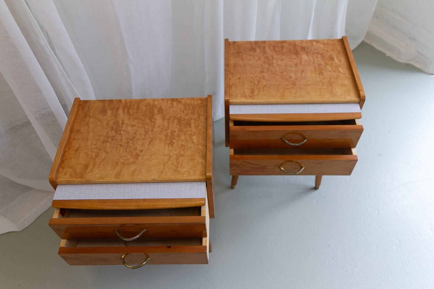 Vintage Scandinavian Modern Bedside Tables by Talgø Møbler, 1950s. Set of 2. 8