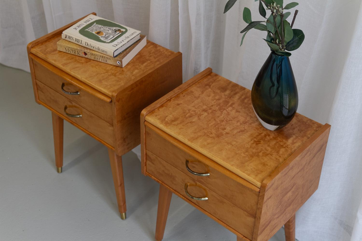 Vintage Scandinavian Modern Bedside Tables by Talgø Møbler, 1950s. Set of 2. 10