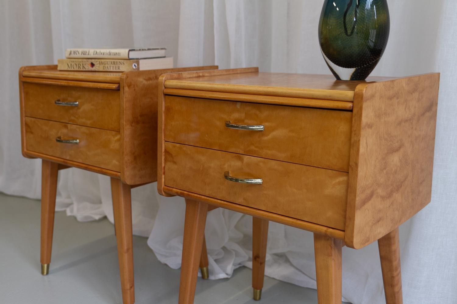 Vintage Scandinavian Modern Bedside Tables by Talgø Møbler, 1950s. Set of 2. 11