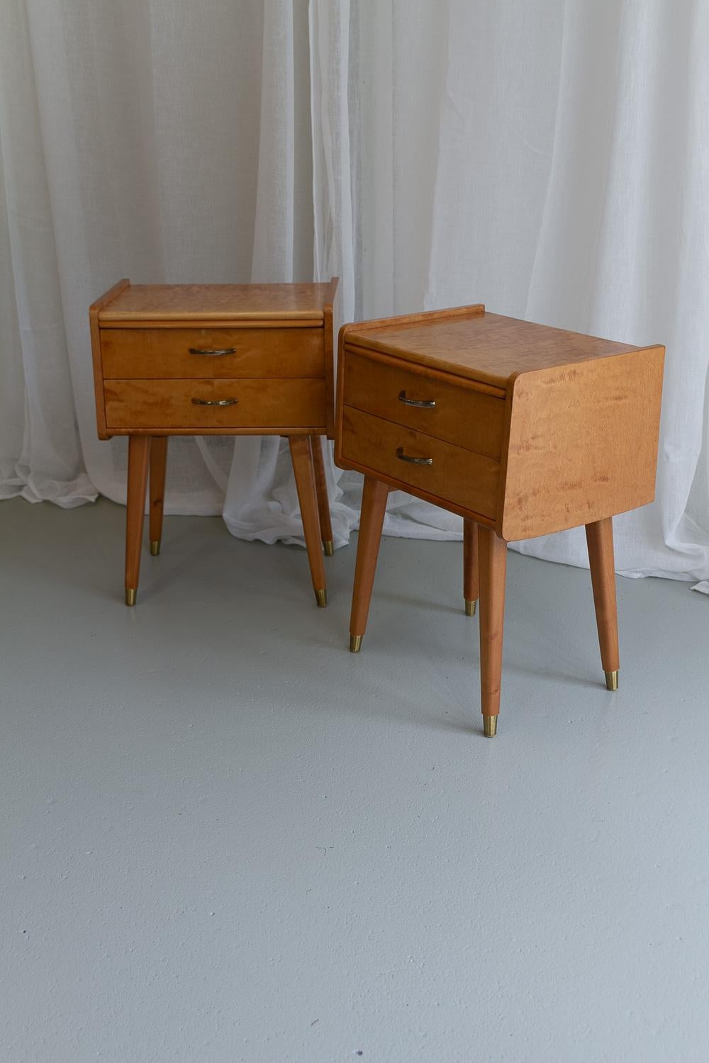 Vintage Scandinavian Modern Bedside Tables by Talgø Møbler, 1950s. Set of 2. 13