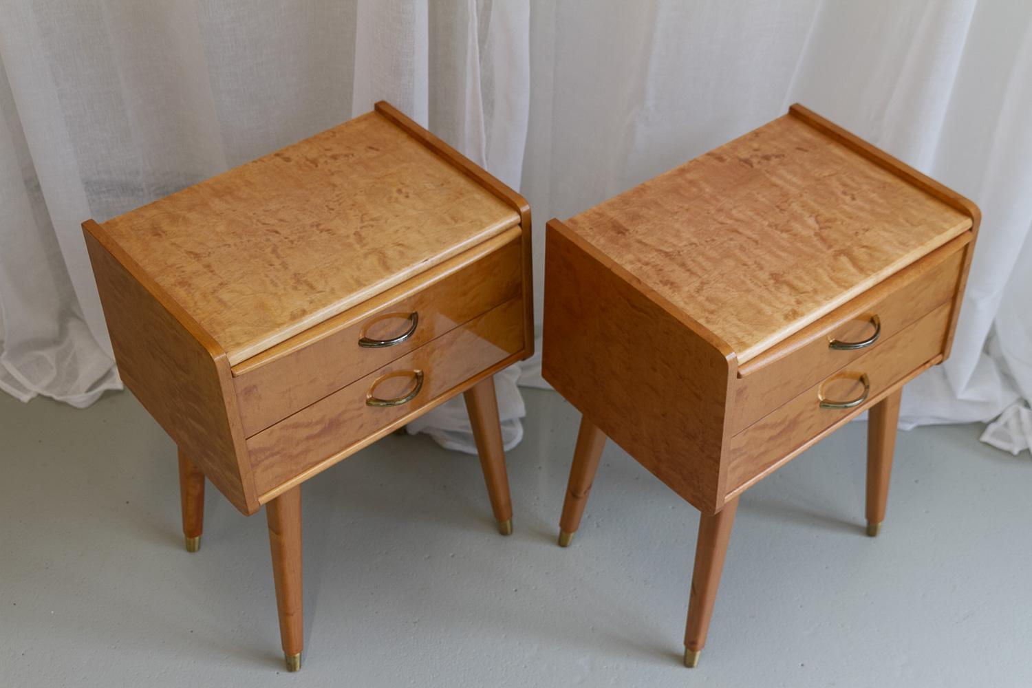 Norwegian Vintage Scandinavian Modern Bedside Tables by Talgø Møbler, 1950s. Set of 2.