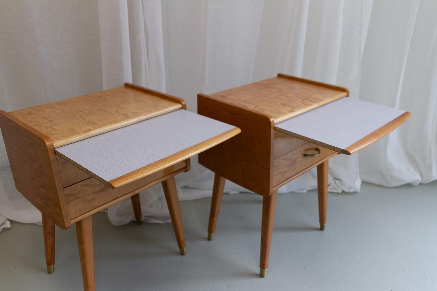 Mid-20th Century Vintage Scandinavian Modern Bedside Tables by Talgø Møbler, 1950s. Set of 2.