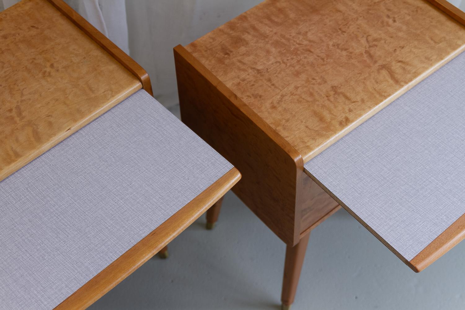 Birch Vintage Scandinavian Modern Bedside Tables by Talgø Møbler, 1950s. Set of 2.