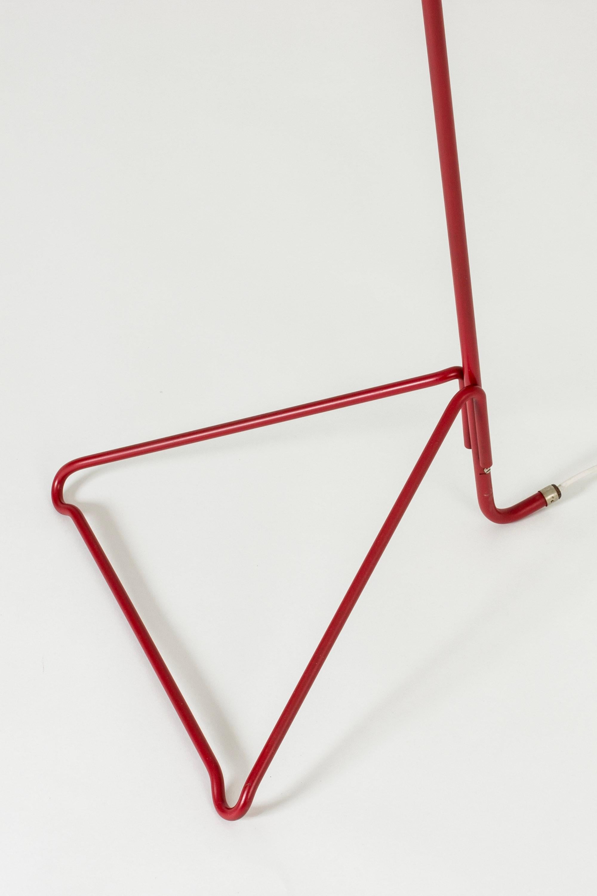 Cool floor lamp from ASEA, with distinct lines making use of negative space. Lacquered cherry red.