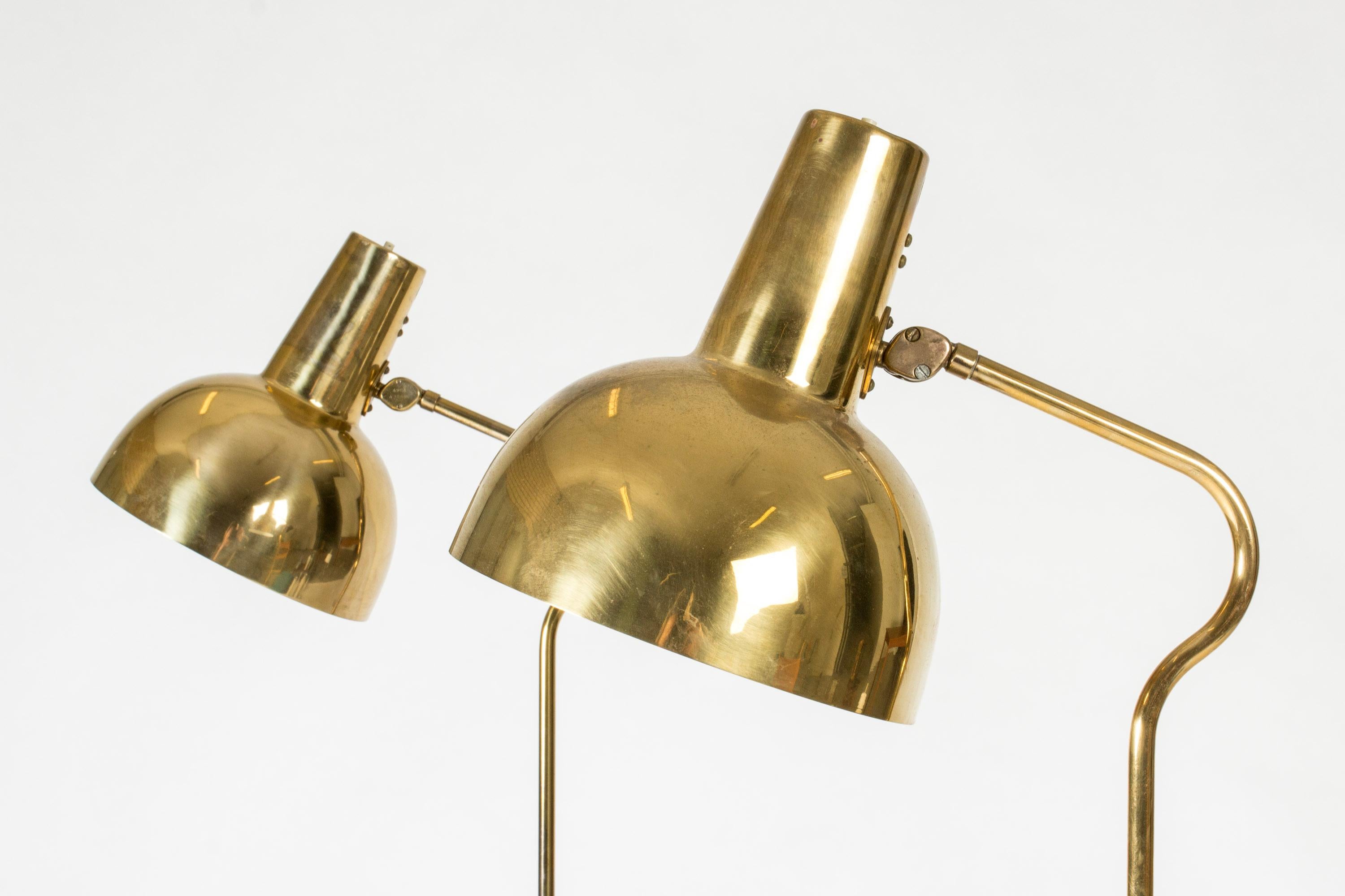 Mid-20th Century Vintage Scandinavian Modern Brass Floor Lamps, ASEA, Sweden, 1950s For Sale
