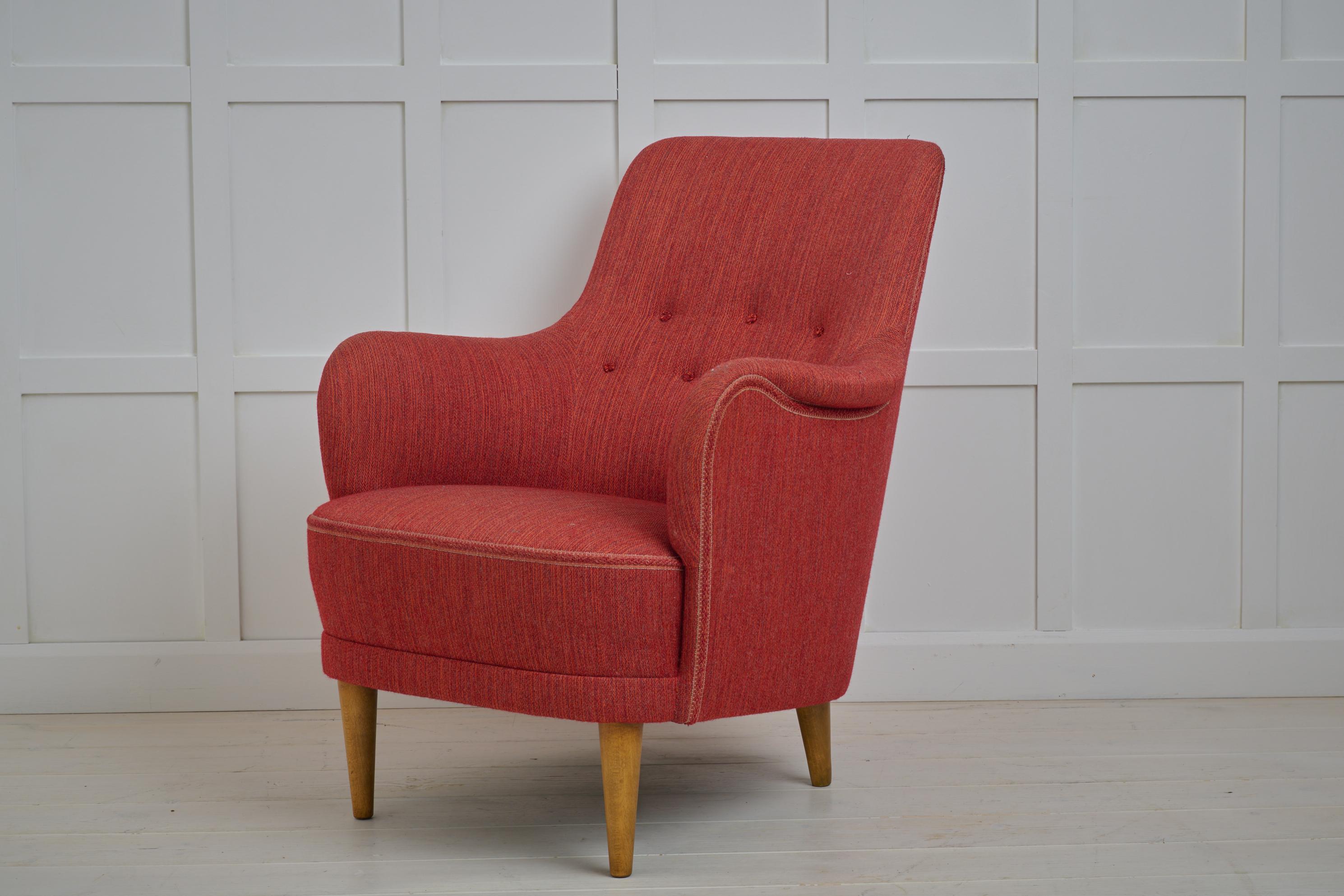 Sillón Vintage Escandinavo Moderno Carl Malmsten Samsas Original Escandinavo moderno en venta