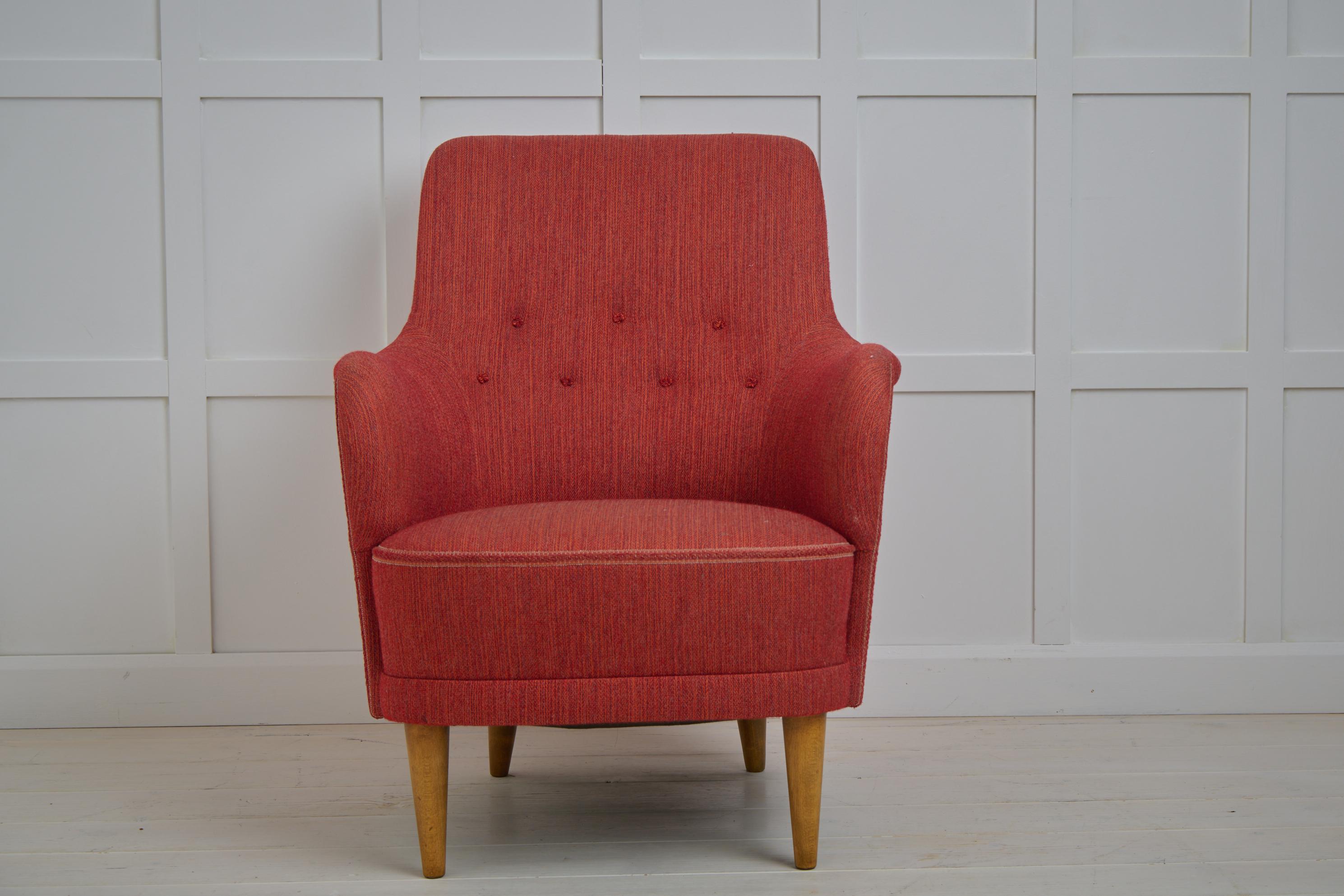 Sillón Vintage Escandinavo Moderno Carl Malmsten Samsas Original Sueco en venta