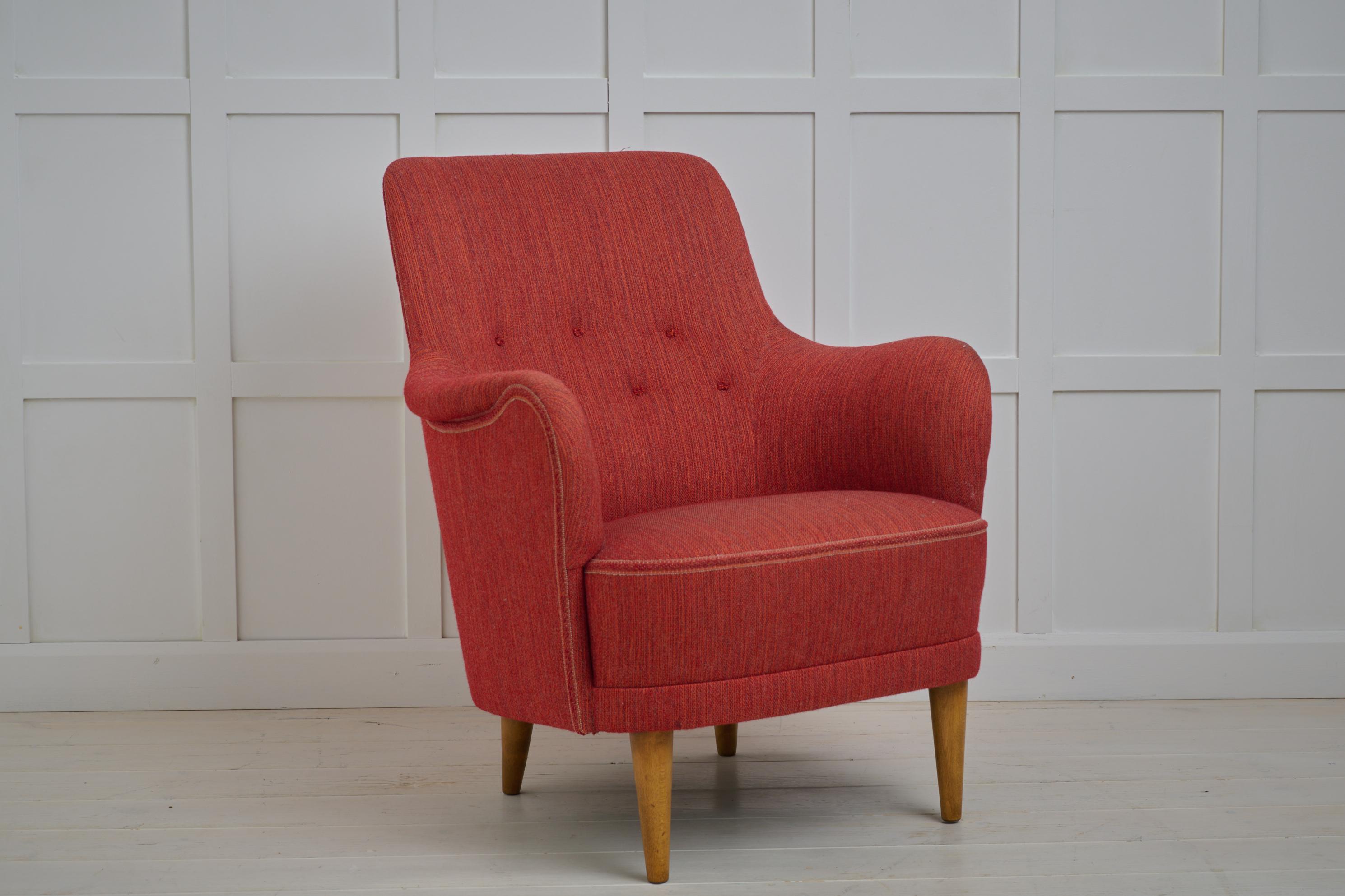 Sillón Vintage Escandinavo Moderno Carl Malmsten Samsas Original en Bueno estado para la venta en Kramfors, SE