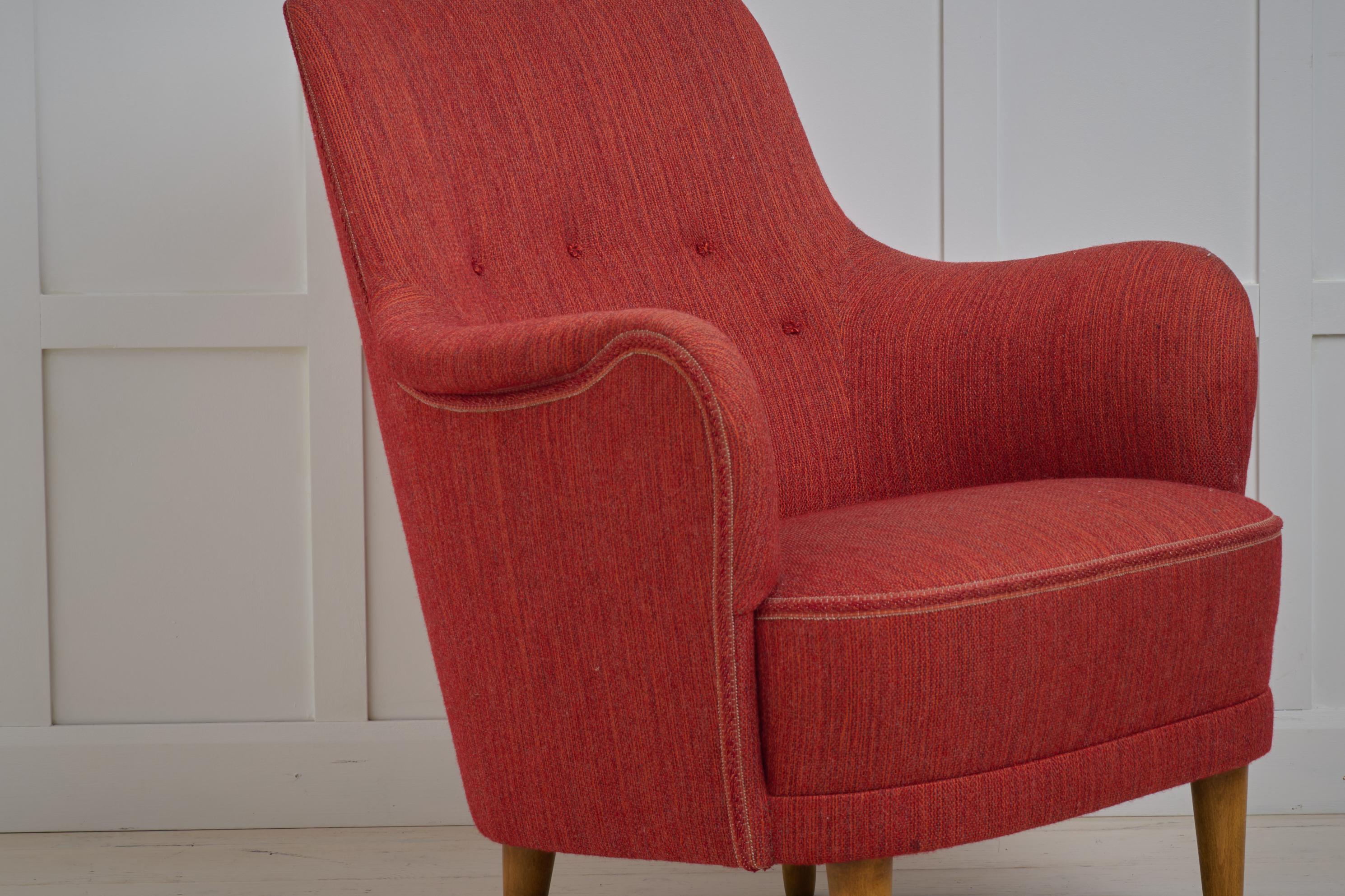 Sillón Vintage Escandinavo Moderno Carl Malmsten Samsas Original en venta 1