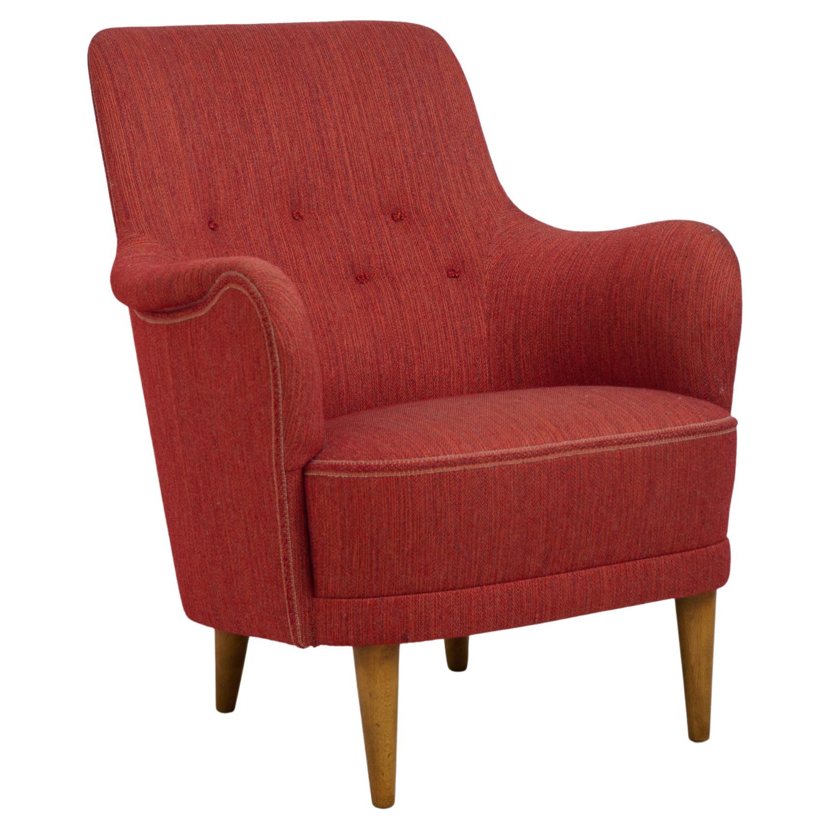 Vintage Scandinavian Modern Carl Malmsten Samsas Original Armchair