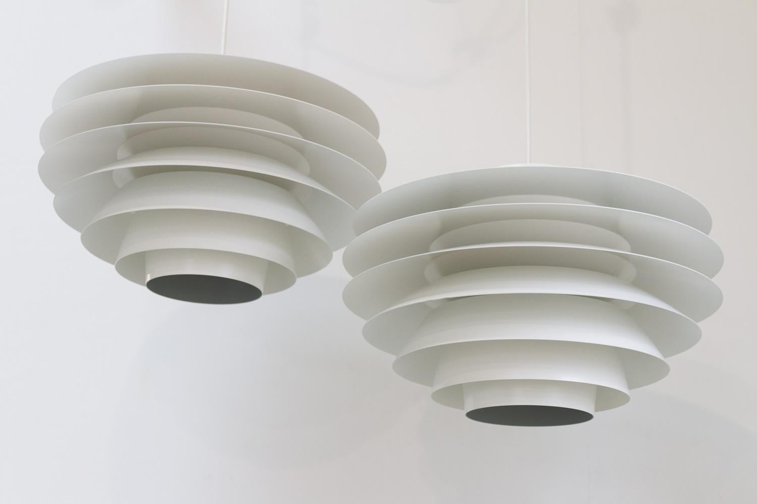 Aluminum Vintage Scandinavian Modern Ceiling Pendants Verona 485 by Sven Middelboe, 1990s