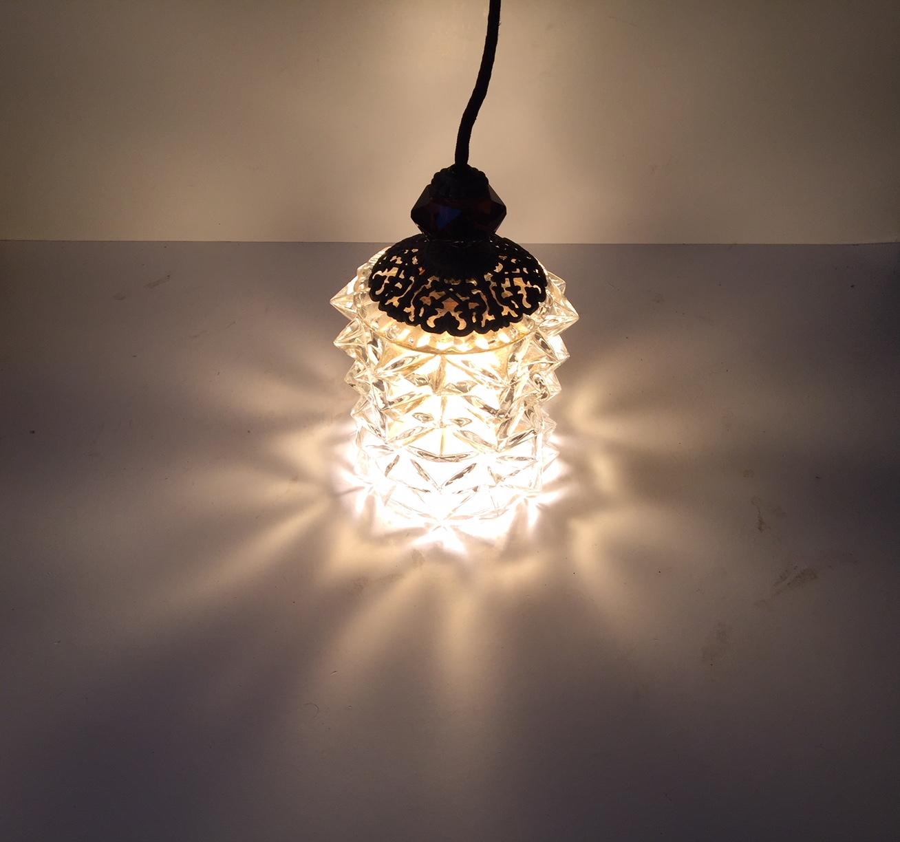 Mid-Century Modern Scandinavian Modern Crystal Pendant Lamp, 1960s For Sale