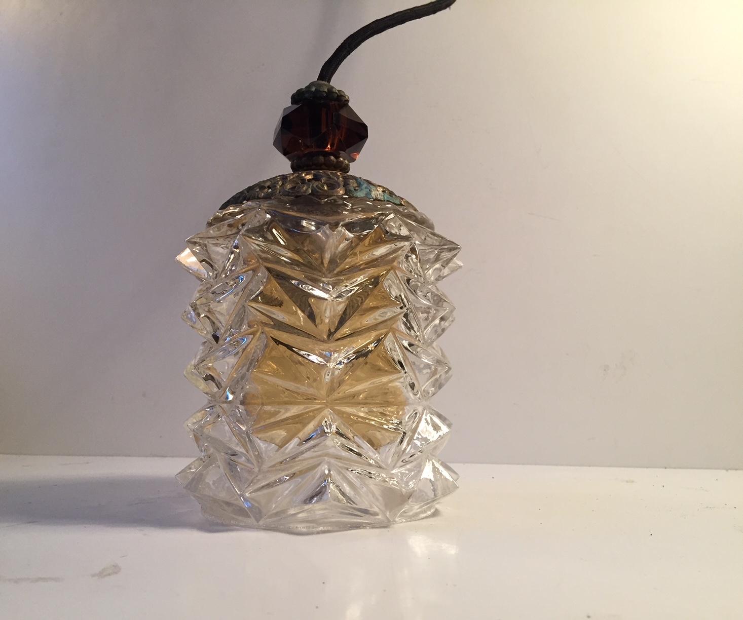 Scandinavian Modern Crystal Pendant Lamp, 1960s In Good Condition For Sale In Esbjerg, DK