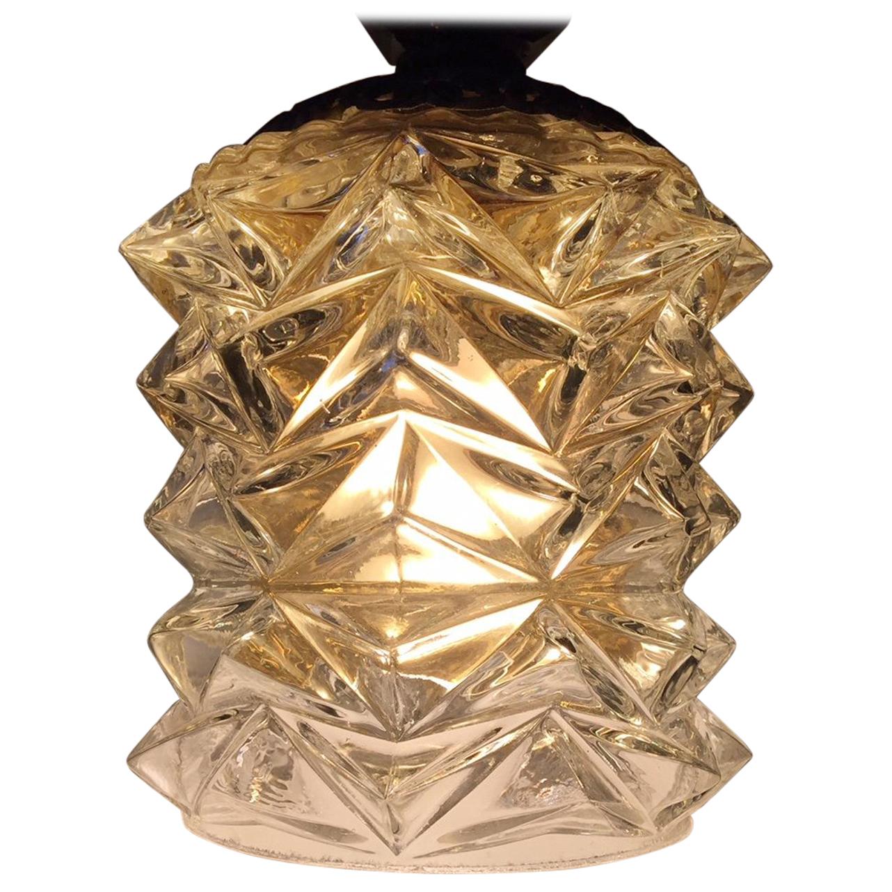Scandinavian Modern Crystal Pendant Lamp, 1960s For Sale