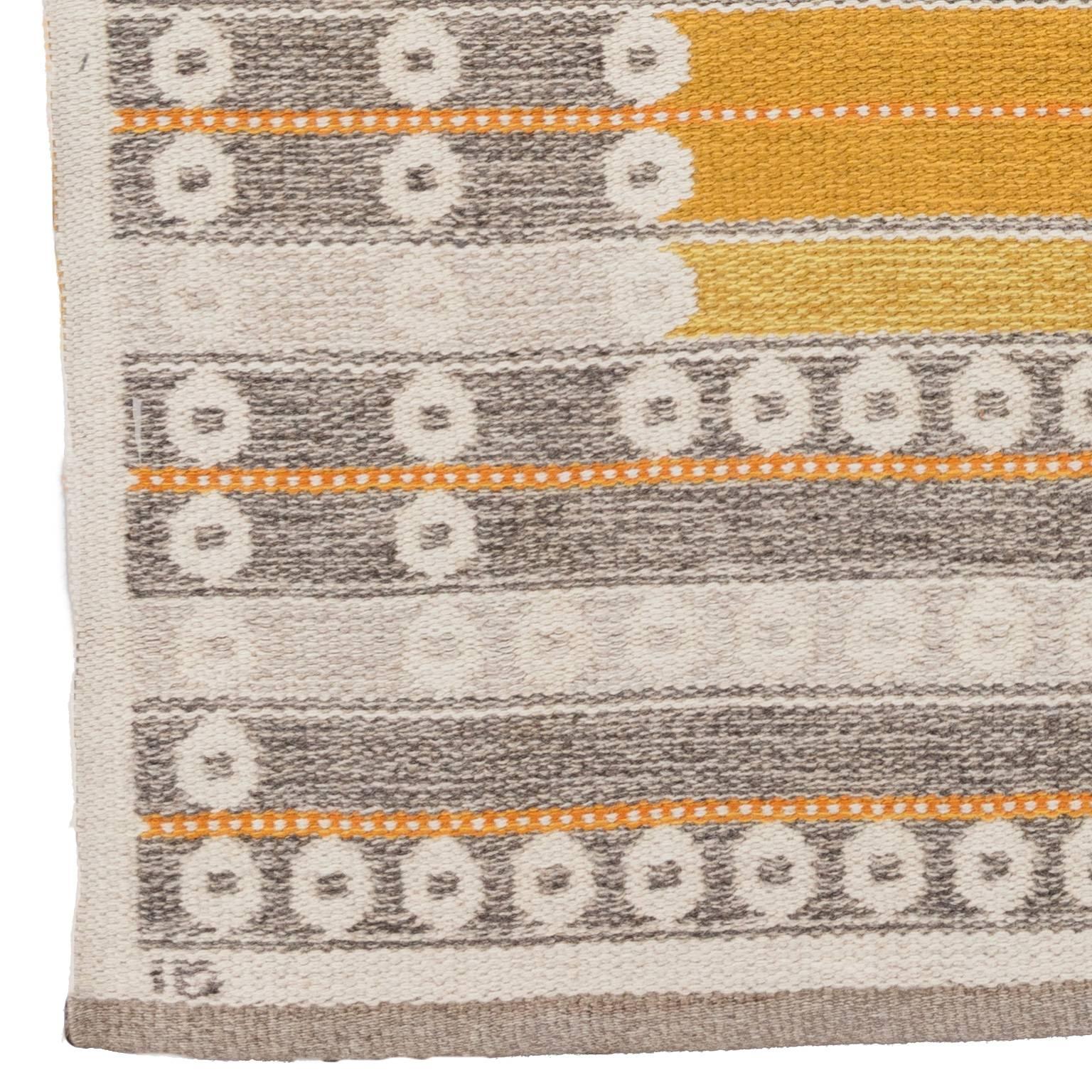 Mid-20th Century Vintage Scandinavian Modern Double Sided Swedish Rug by Ingrid Dessau, 1960s