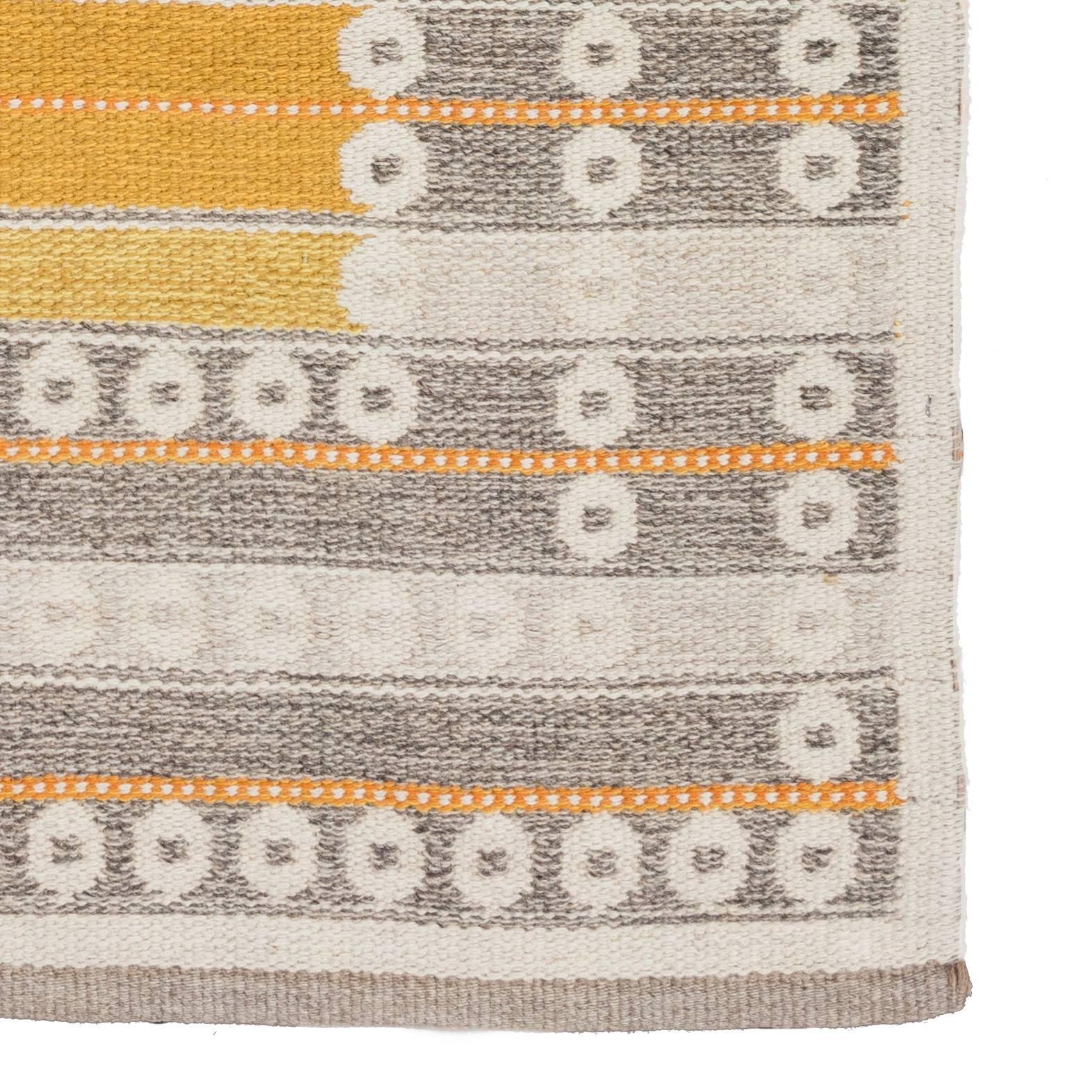 Wool Vintage Scandinavian Modern Double Sided Swedish Rug by Ingrid Dessau, 1960s