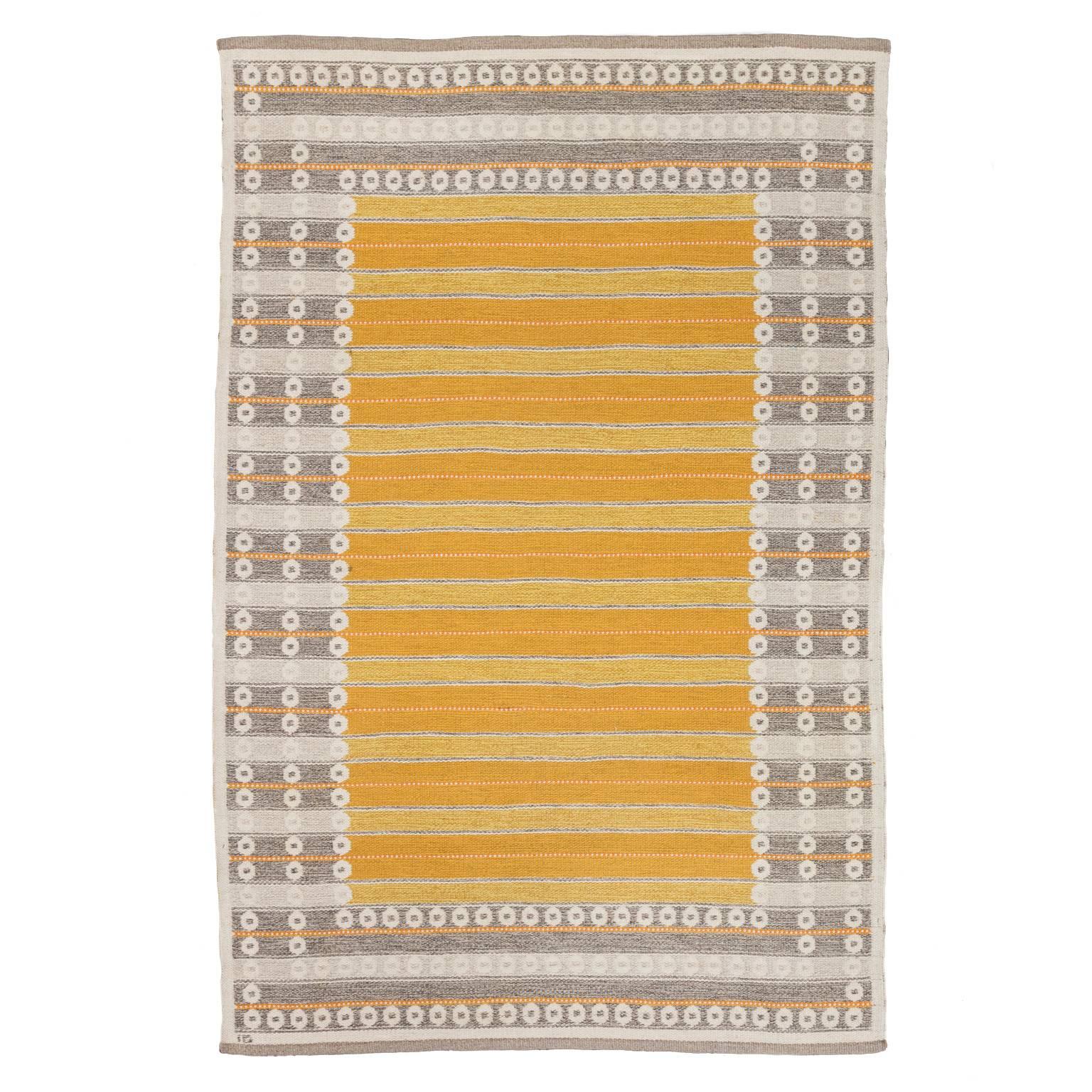 Vintage Scandinavian Modern Double Sided Swedish Rug by Ingrid Dessau, 1960s