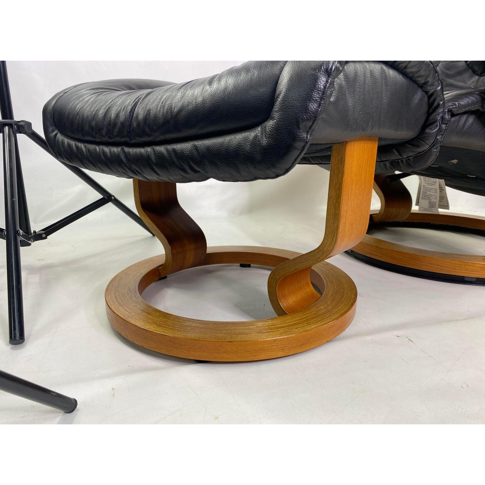 scandinavian recliner and ottoman