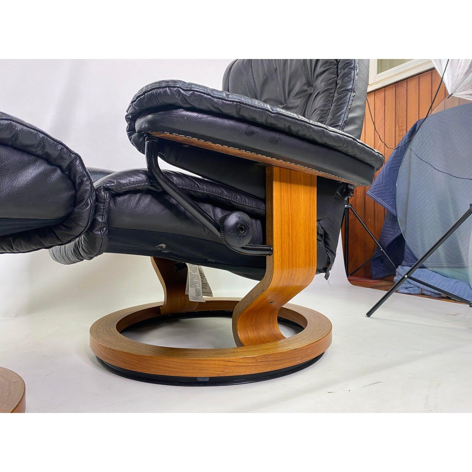 vintage ekornes chair and ottoman
