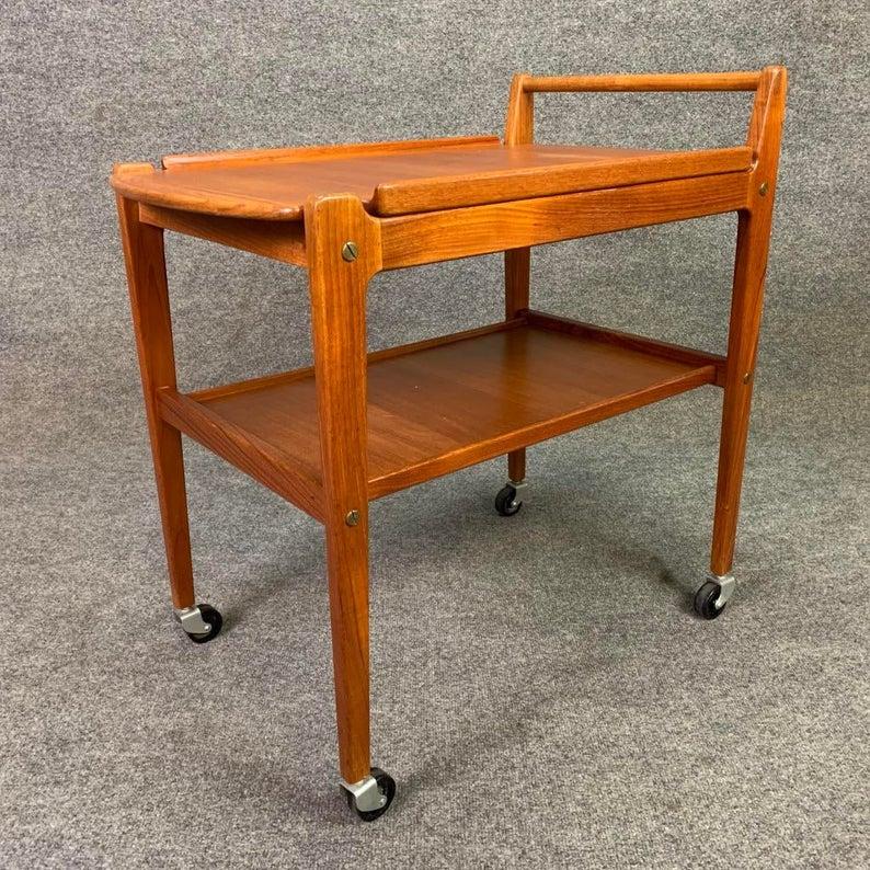 Woodwork Vintage Scandinavian Modern Erik Gustafssons Teak Trolley Cart