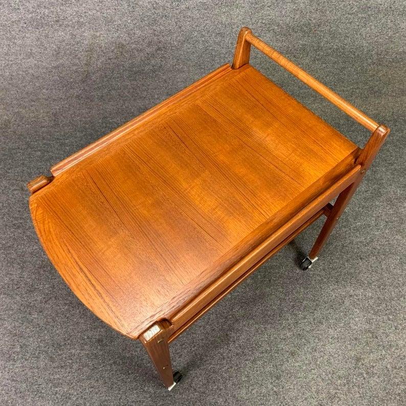 Mid-20th Century Vintage Scandinavian Modern Erik Gustafssons Teak Trolley Cart