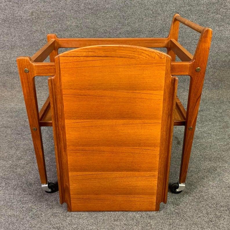 Vintage Scandinavian Modern Erik Gustafssons Teak Trolley Cart 1
