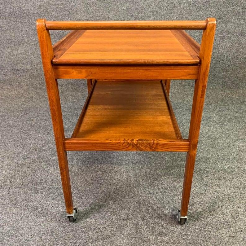 Vintage Scandinavian Modern Erik Gustafssons Teak Trolley Cart 2