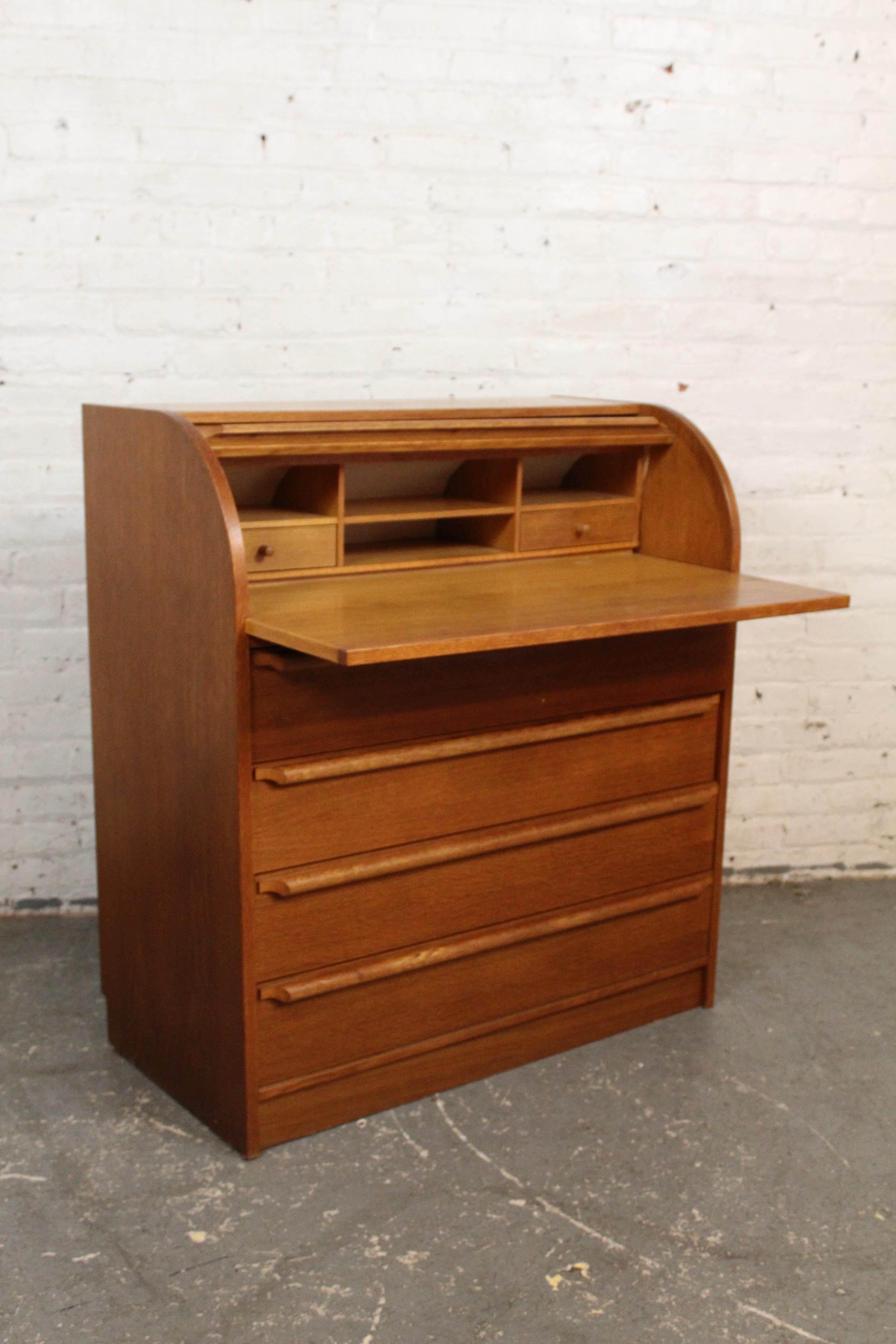 Segreteria Rolltop in teak The Modern Scandinavian Vintage in vendita 3