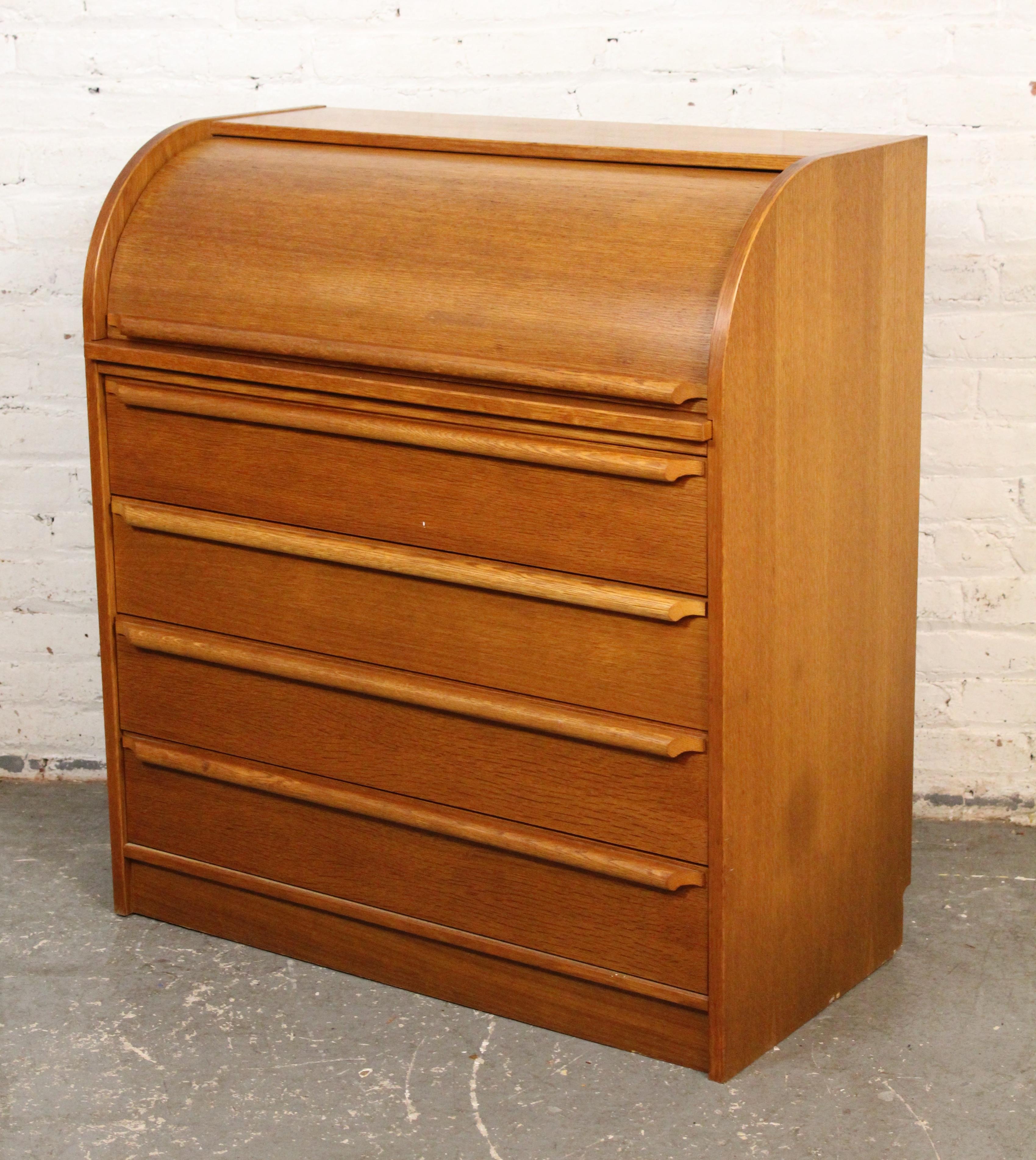 Mid-Century moderno Segreteria Rolltop in teak The Modern Scandinavian Vintage in vendita