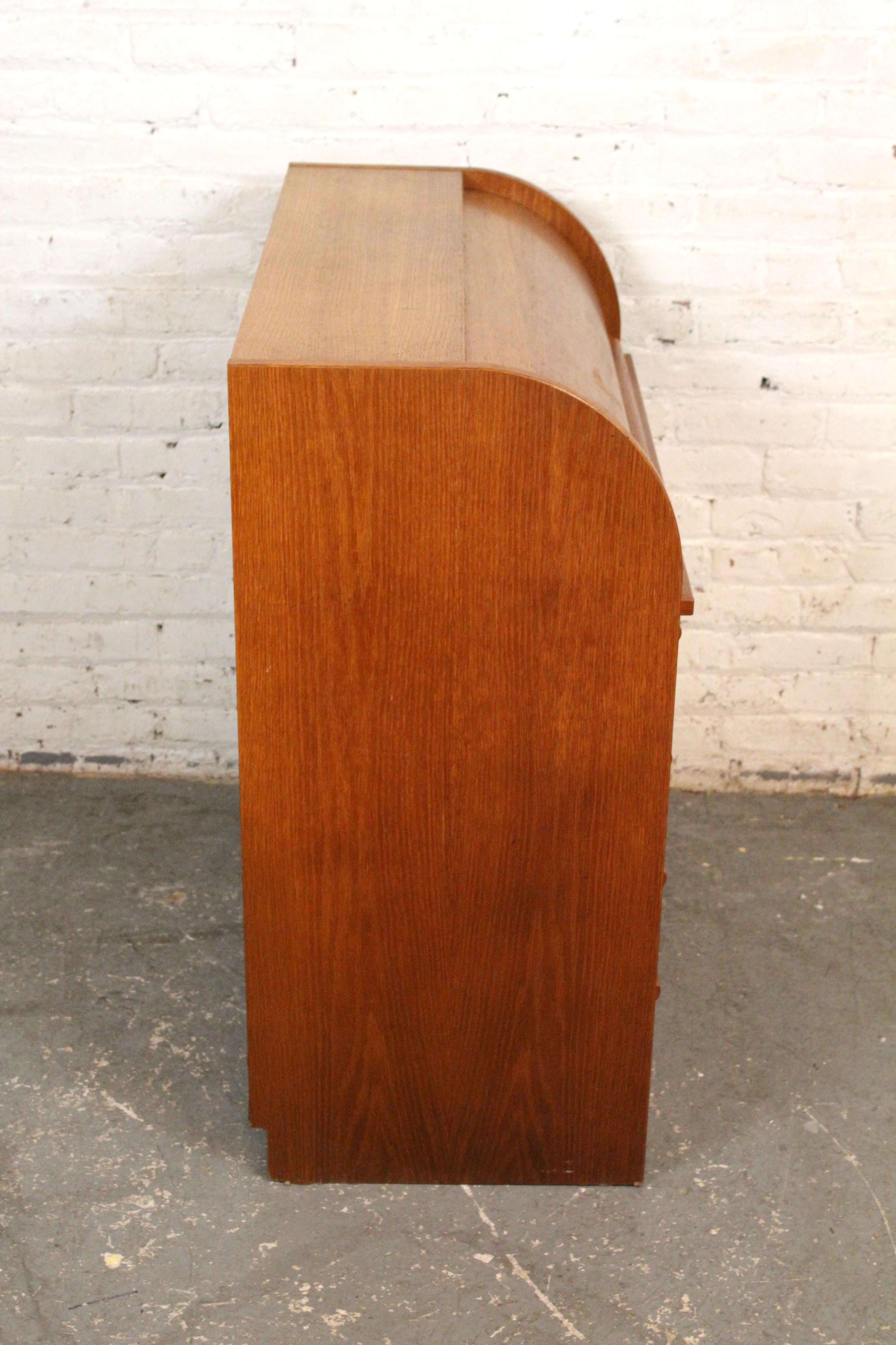 XX secolo Segreteria Rolltop in teak The Modern Scandinavian Vintage in vendita
