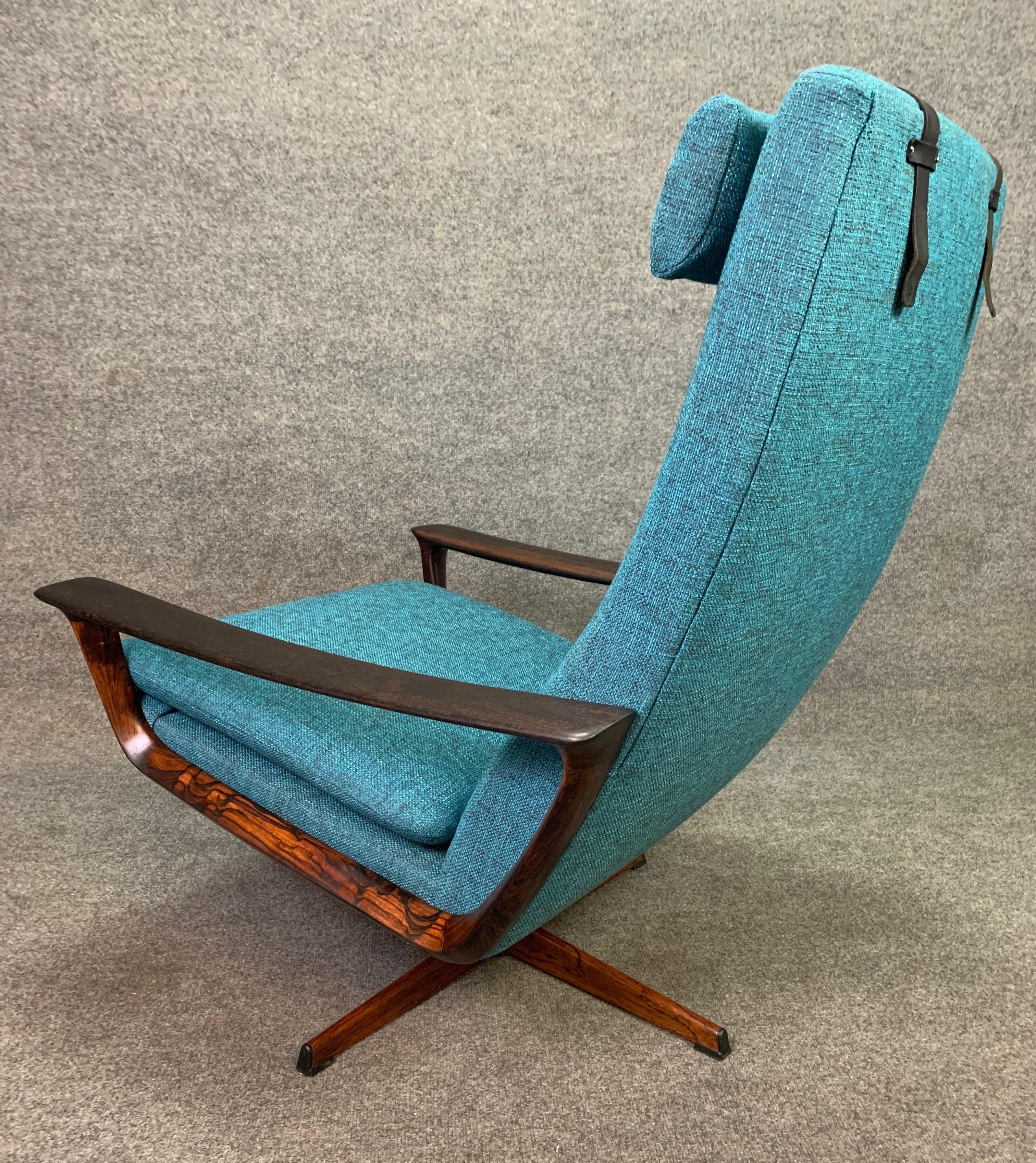 Vintage Scandinavian Modern Rosewood Lounge Chair by Johannes Andersen & Trensum 1