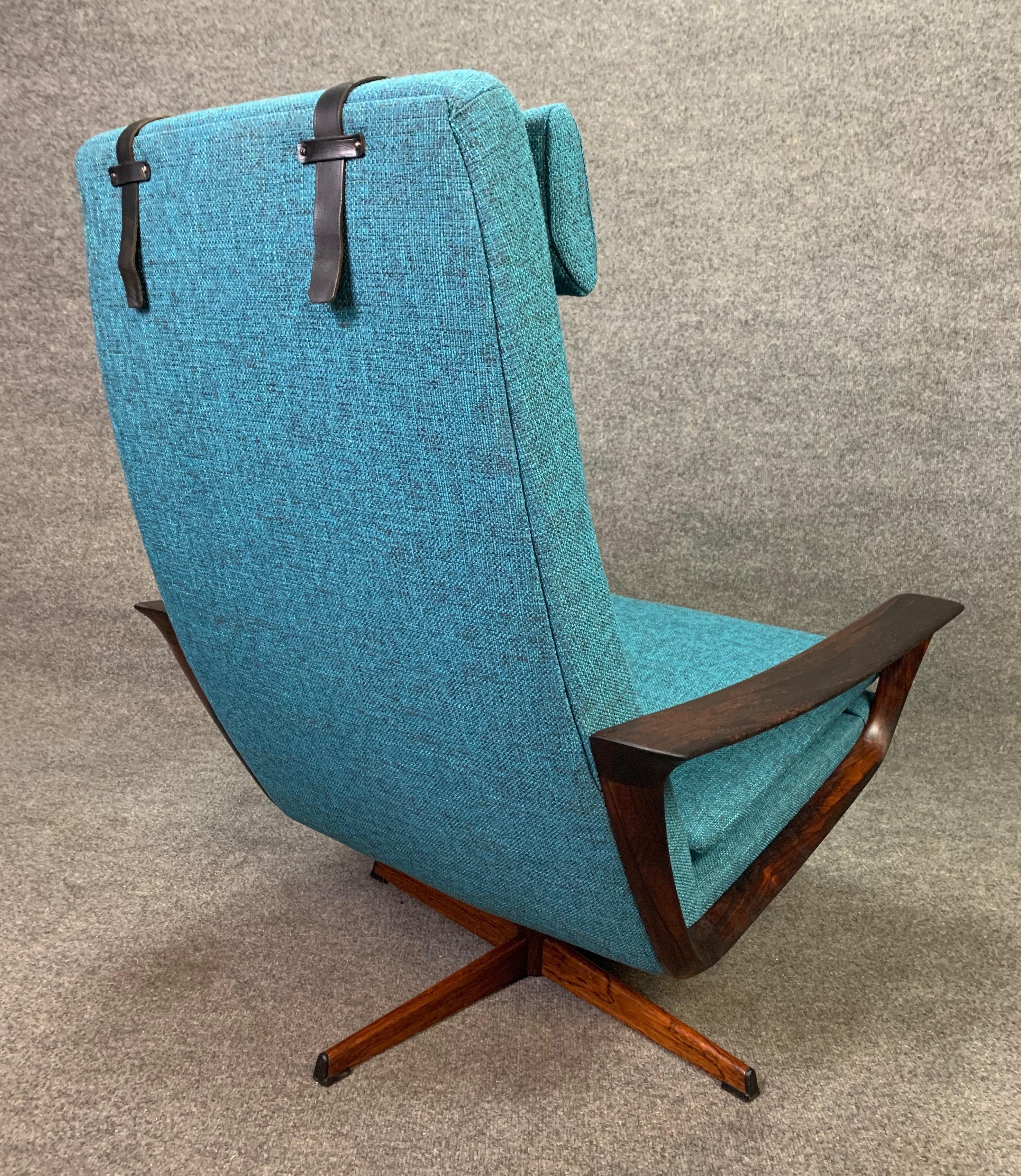 Vintage Scandinavian Modern Rosewood Lounge Chair by Johannes Andersen & Trensum 2
