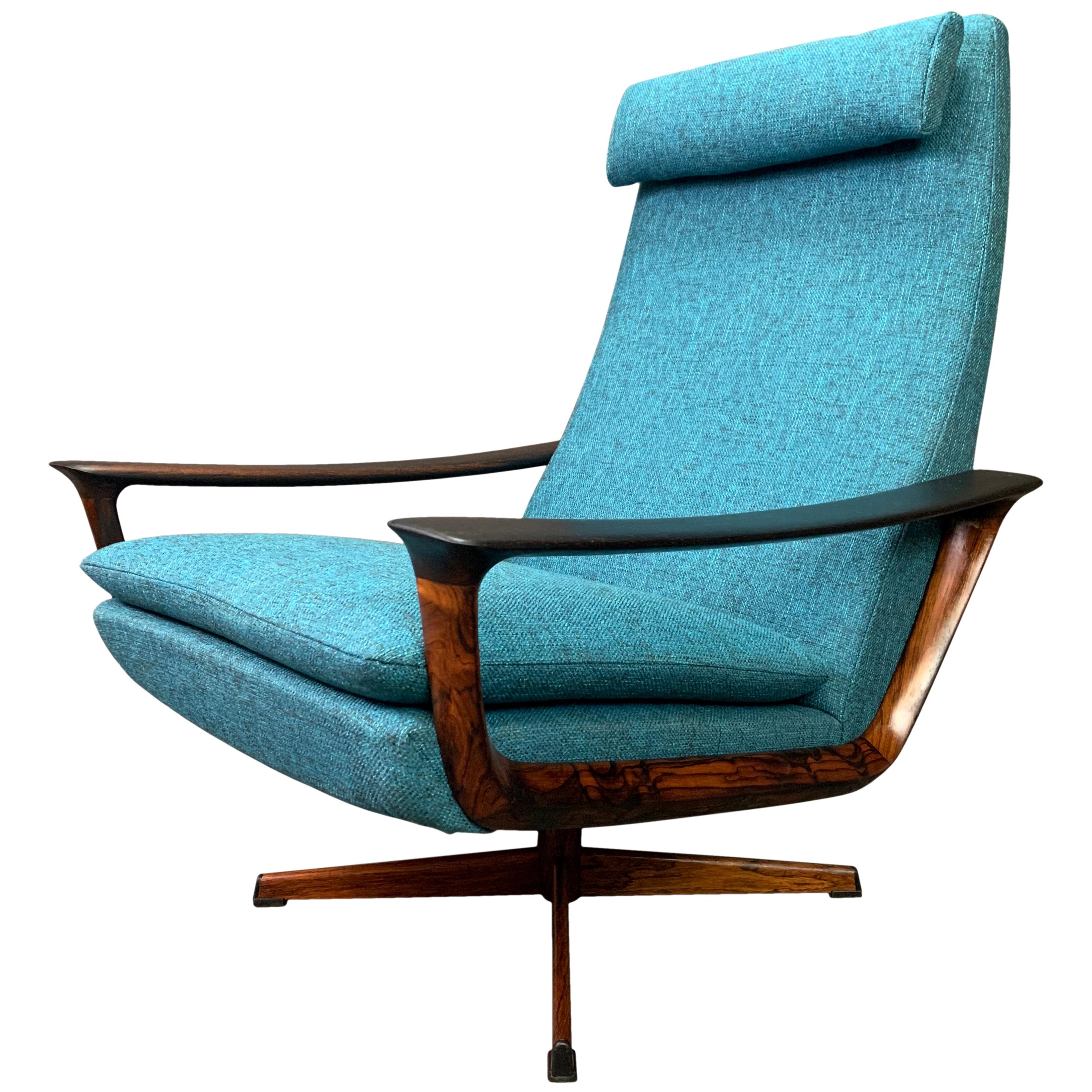 Vintage Scandinavian Modern Rosewood Lounge Chair by Johannes Andersen & Trensum