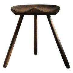 Vintage Scandinavian Modern Solid Wooden Stool