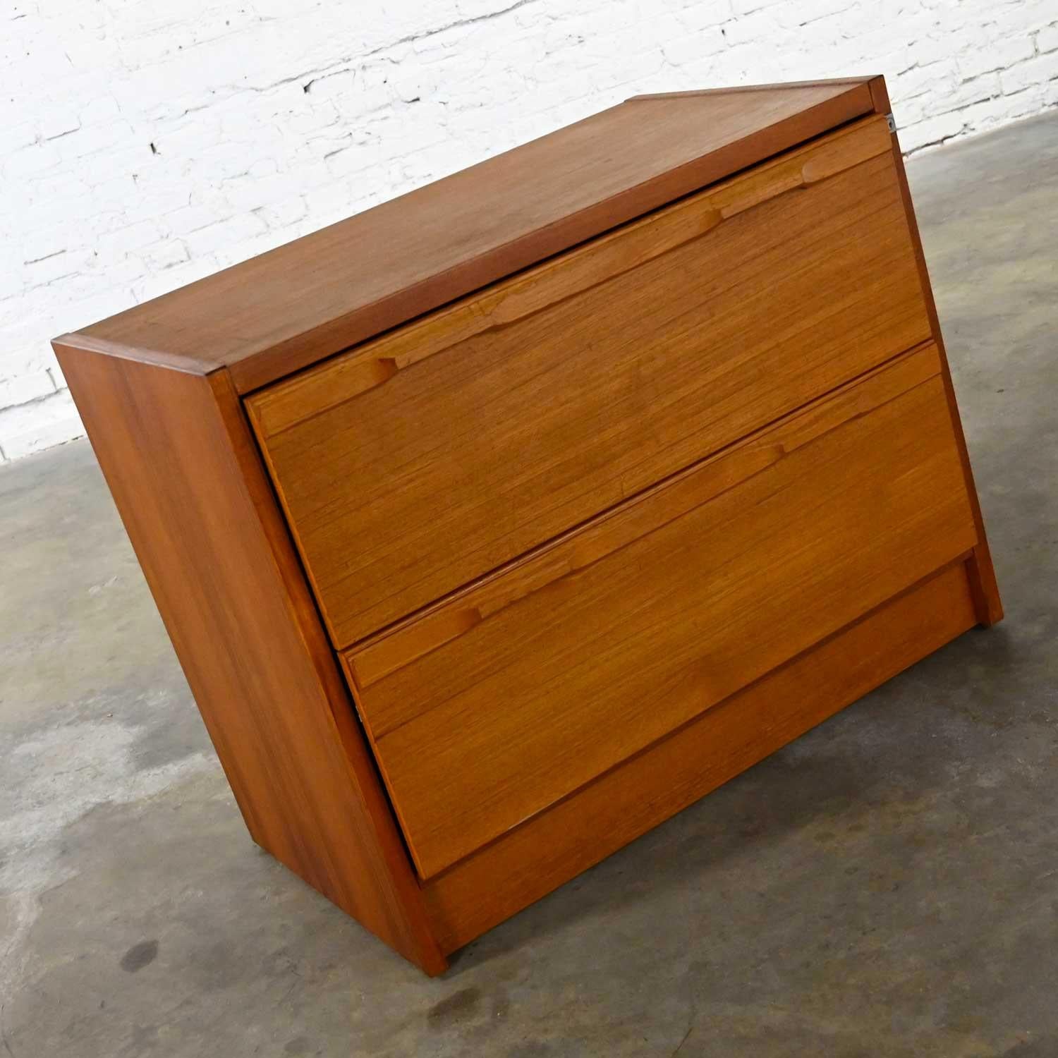 teak filing cabinets 2 drawer