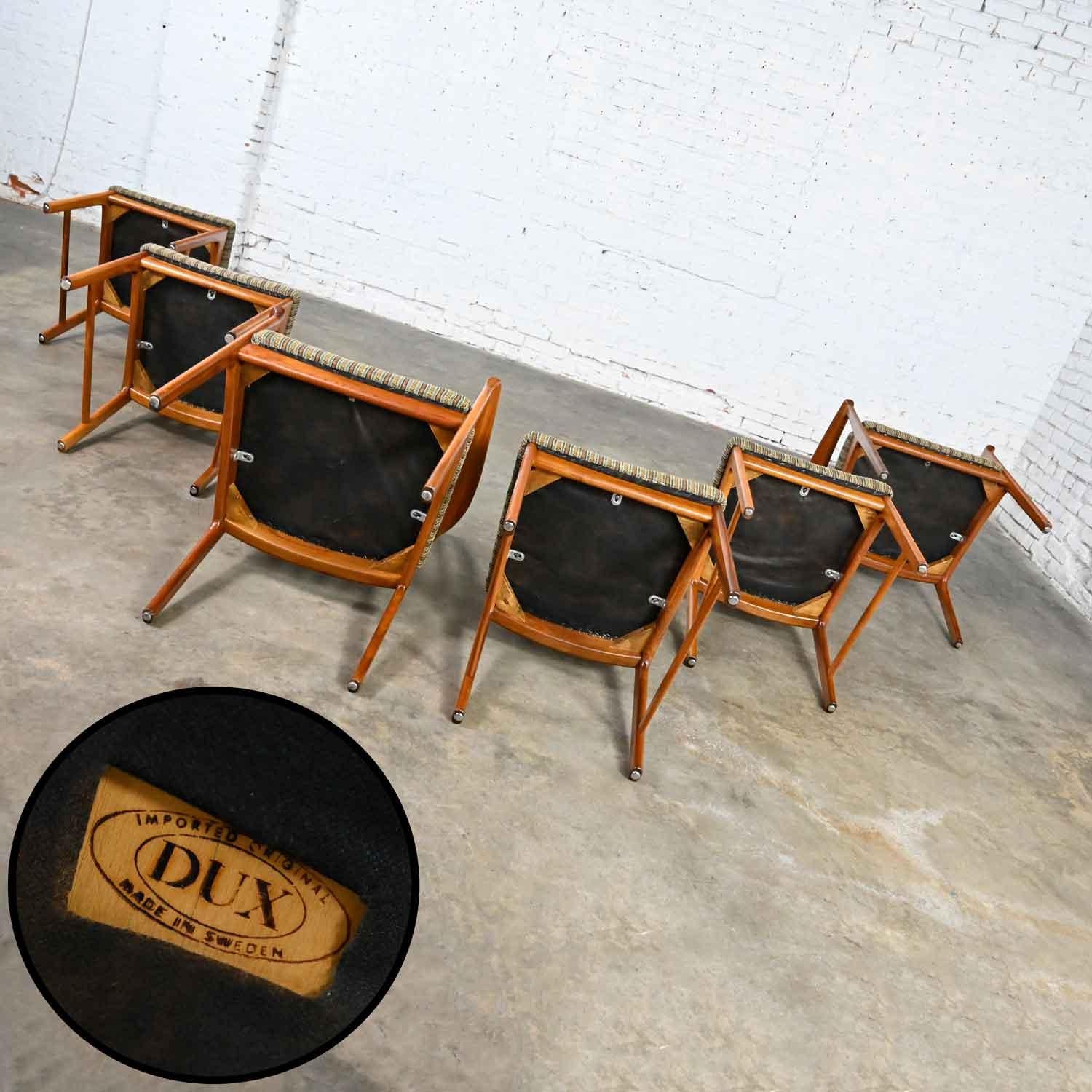 Vintage Scandinavian Modern Teak Dining Chairs by Folke Ohlsson for DUX Set of 6 9
