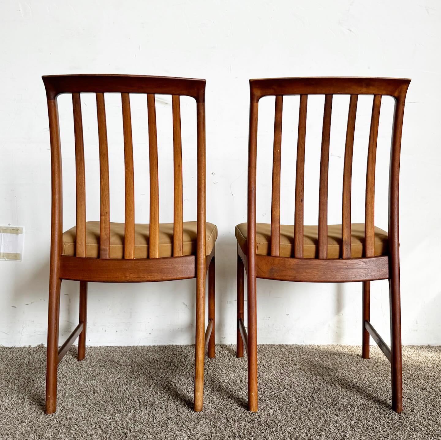Danish Vintage Scandinavian Modern Teak Dining Chairs by Folke Ohlsson for Dux Set of 6 For Sale