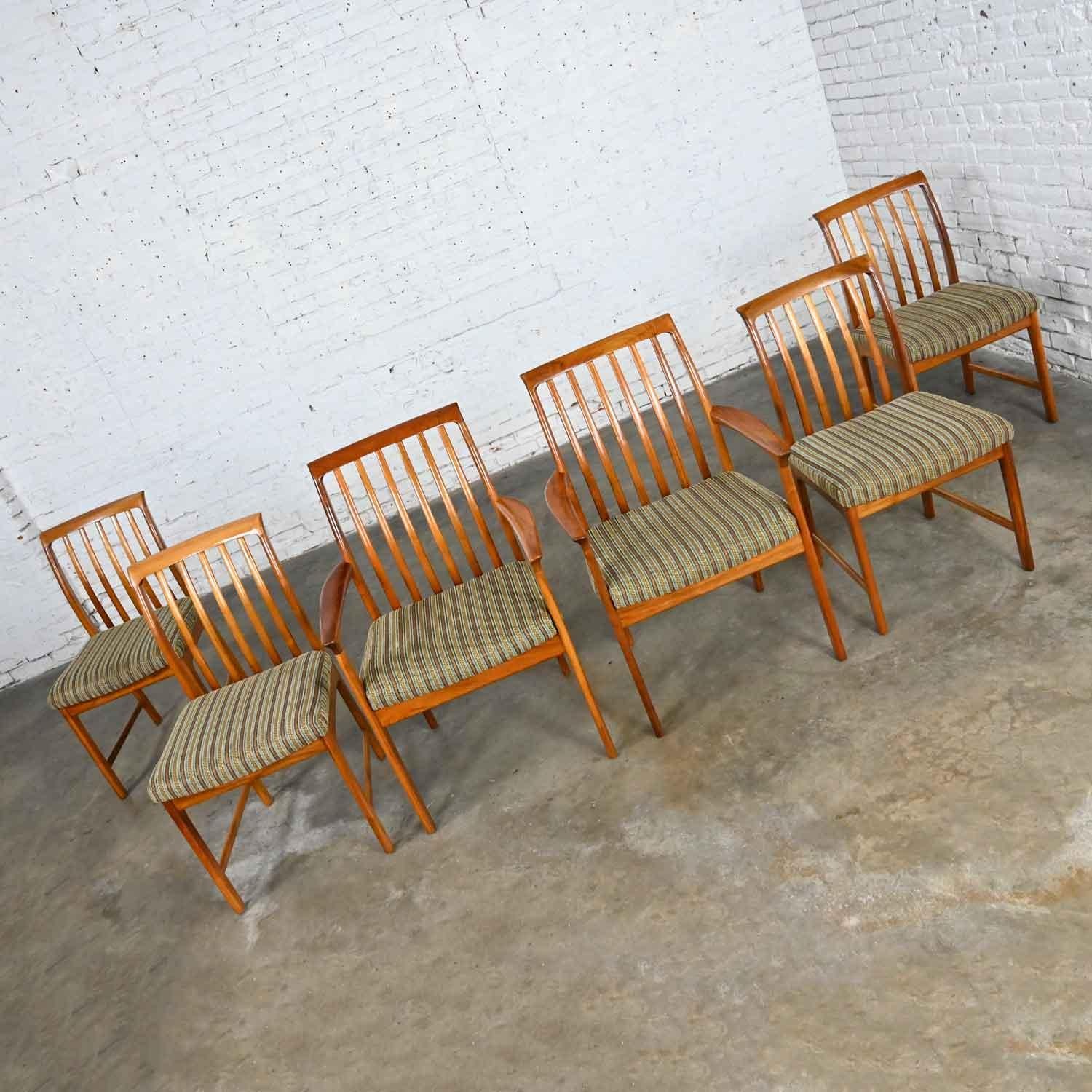 Swedish Vintage Scandinavian Modern Teak Dining Chairs by Folke Ohlsson for DUX Set of 6
