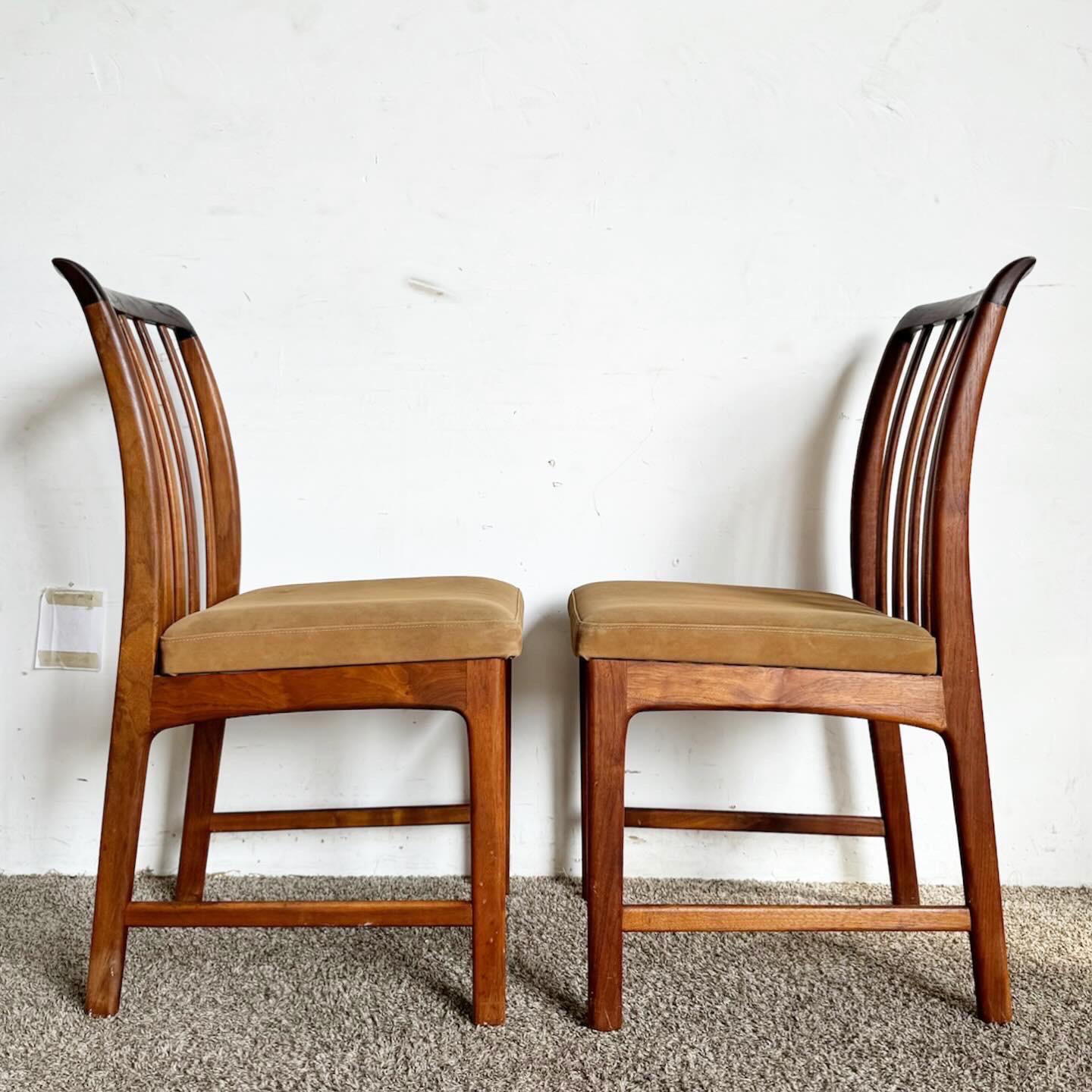 Skandinavisch-moderne Vintage-Esszimmerstühle aus Teakholz von Folke Ohlsson für Dux, 6er-Set (Dänisch) im Angebot