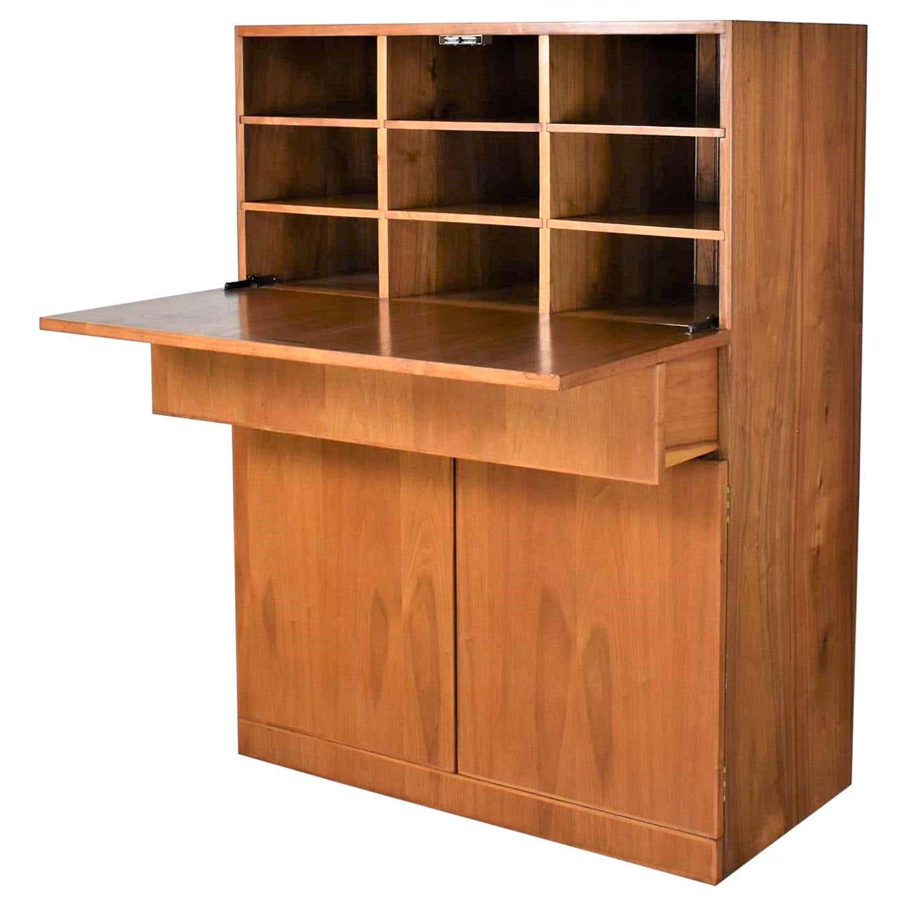 Vintage Scandinavian Modern Teak Drop Front Desk Secretary in a Box ...