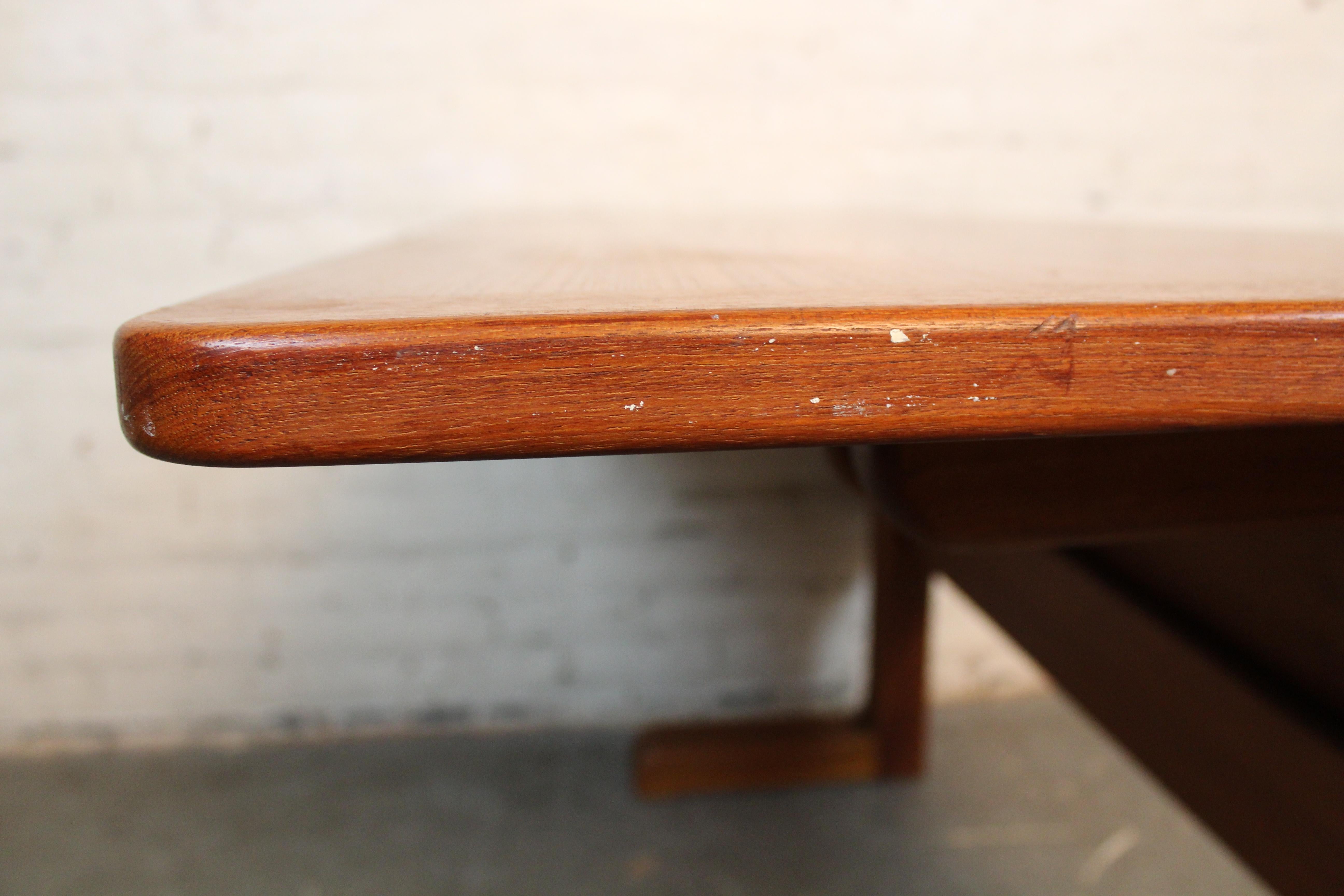Skandinavisch-moderner Teakholz-Tisch mit Hängeblatt im Vintage-Stil im Angebot 10