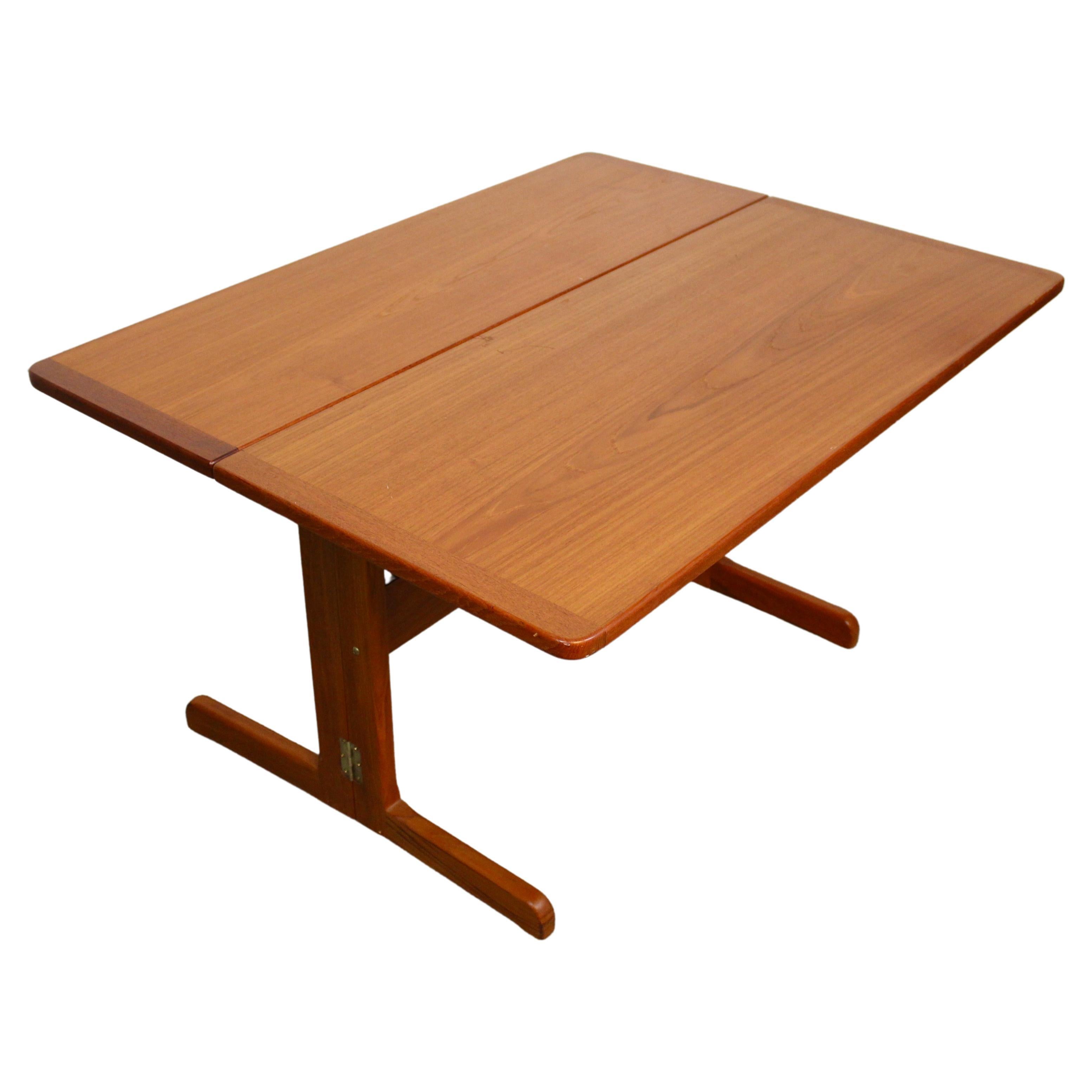 Skandinavisch-moderner Teakholz-Tisch mit Hängeblatt im Vintage-Stil im Angebot