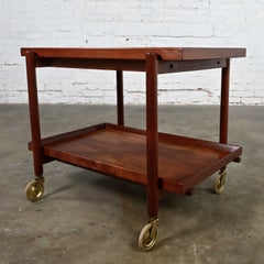 Vintage Scandinavian Modern Teak Expanding Bar or Cocktail Cart by Poul Hundevad
