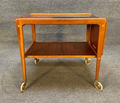 Vintage Scandinavian Modern Teak & Oak Cocktail Cart by Yngve Ekstrom