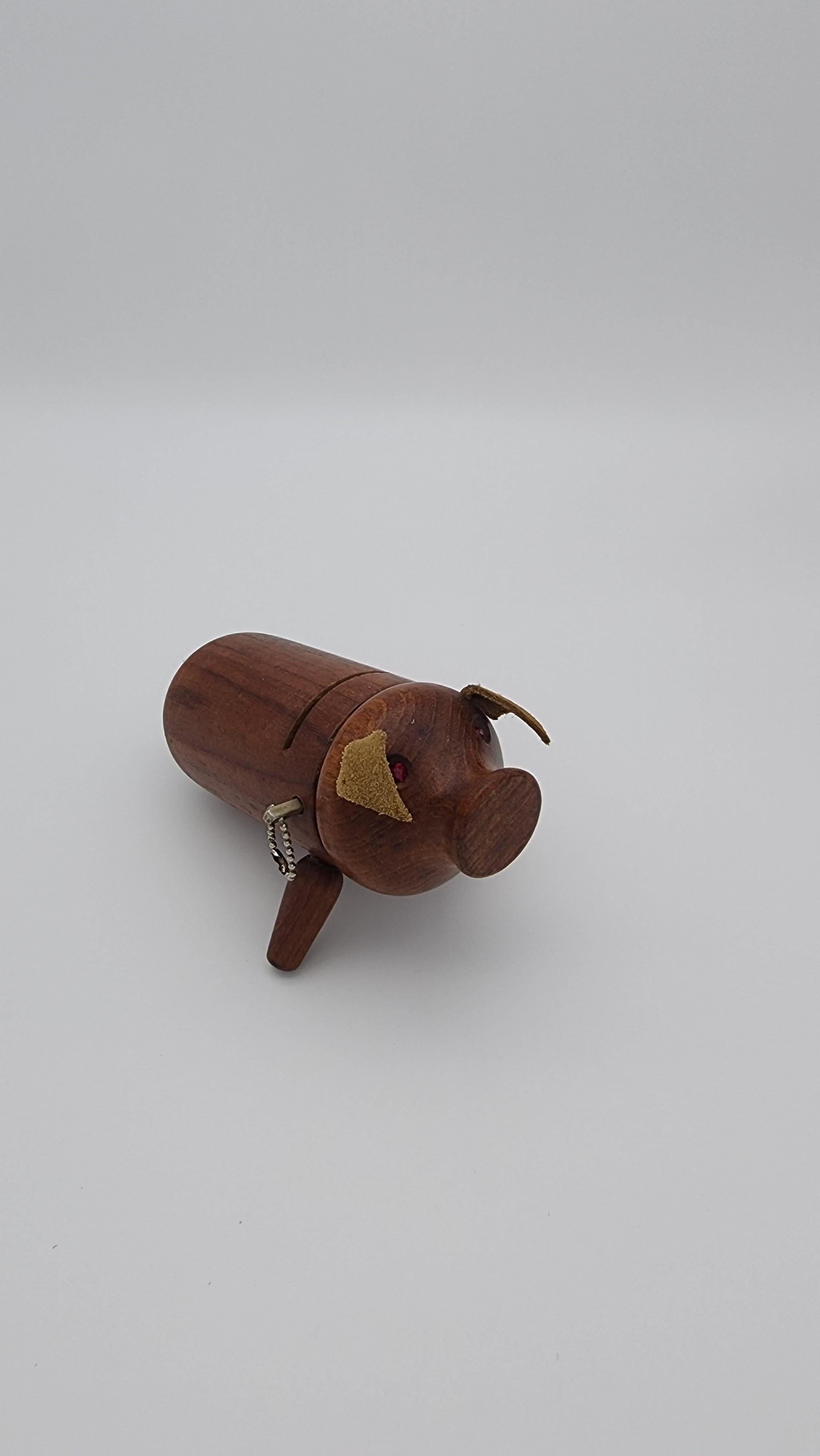 American Vintage Scandinavian Modern Teak Piggy Bank