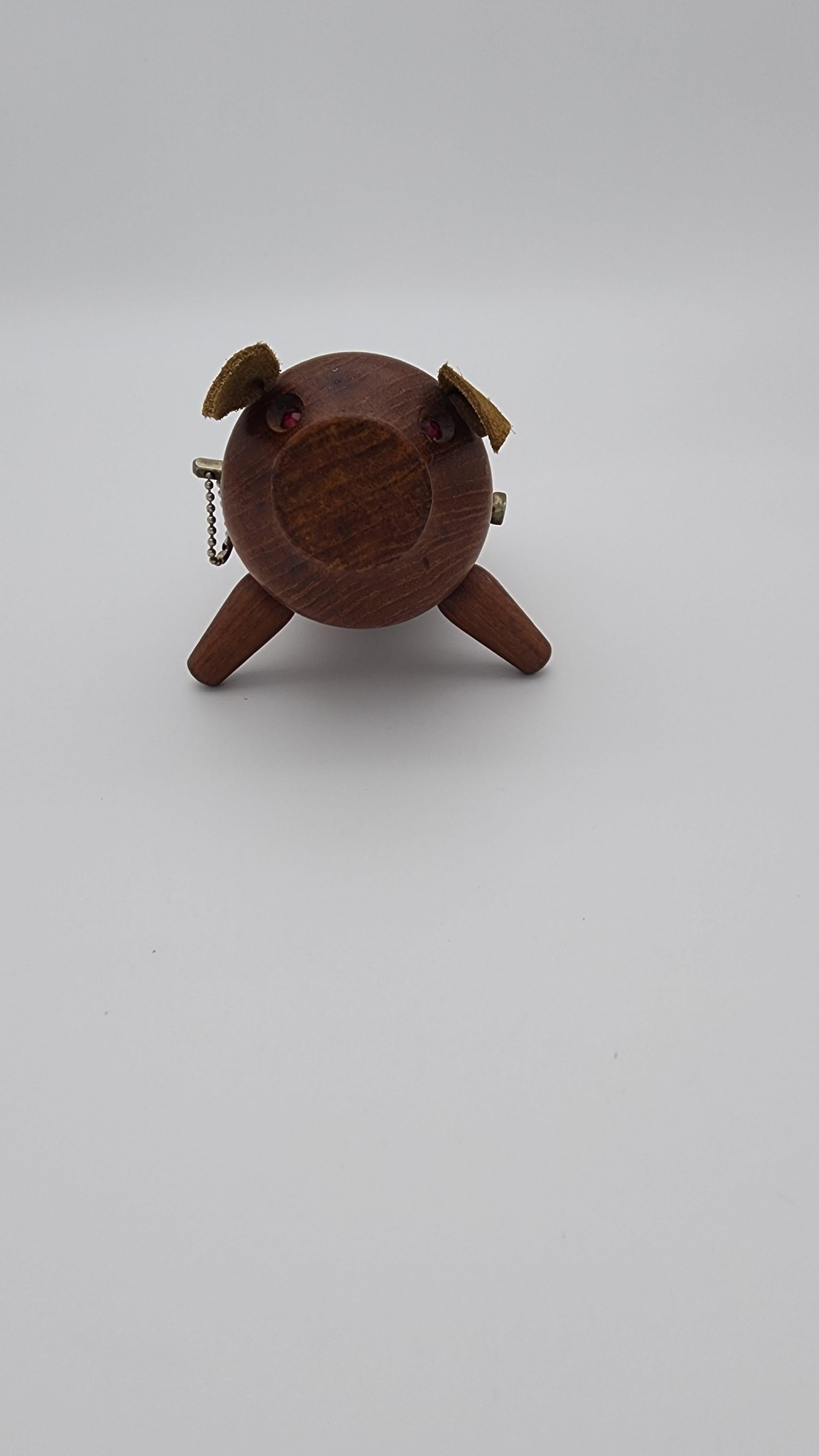 Mid-20th Century Vintage Scandinavian Modern Teak Piggy Bank