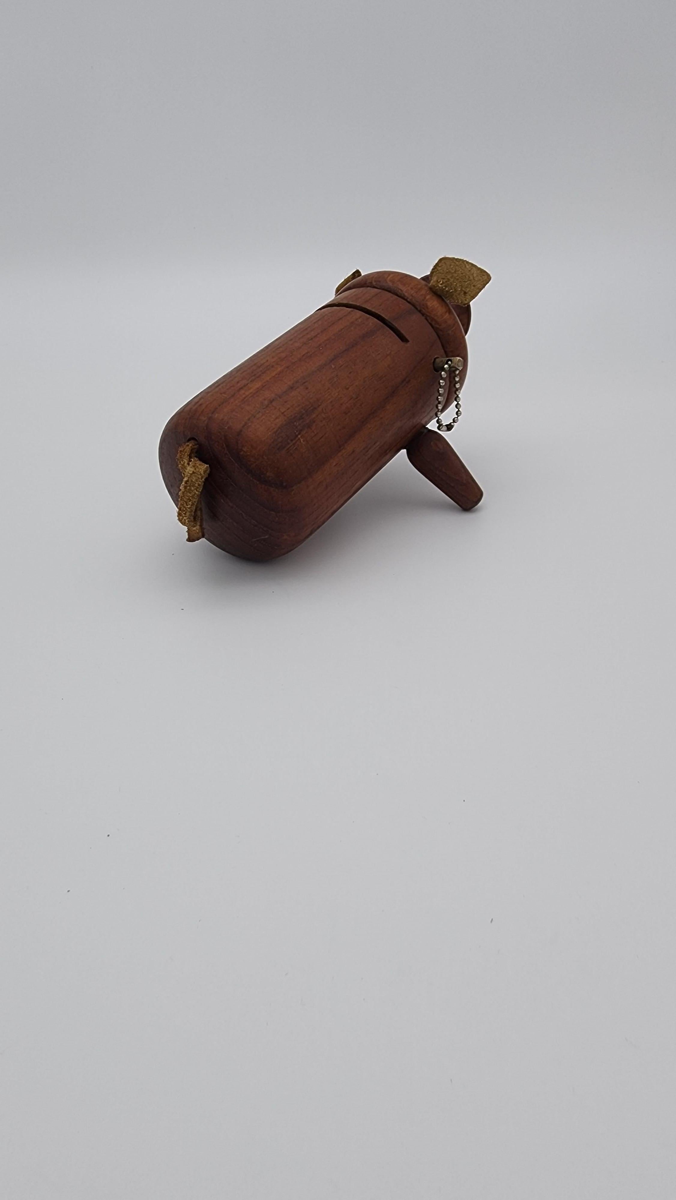 Vintage Scandinavian Modern Teak Piggy Bank 2